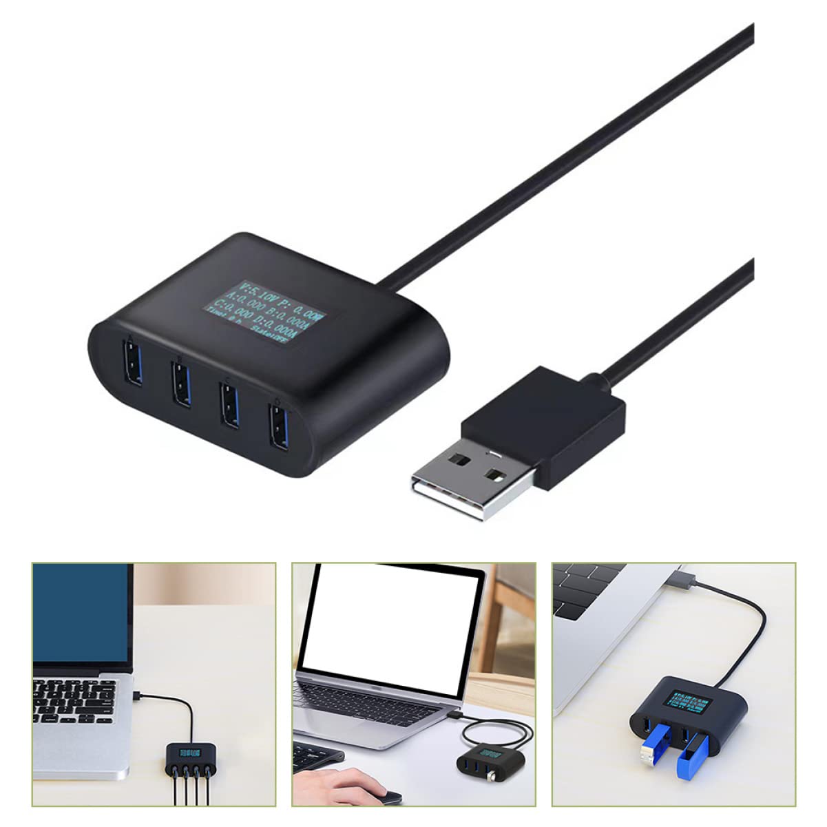 Homoyoyo 2-Port USB Hub Adapter - High-Speed USB 3.0 Splitter for Laptop, PC, MacBook - Portable Multi USB Port Extender for Keyboard, Mouse, Flash Drive - Perfect for Home Office & Travel Use