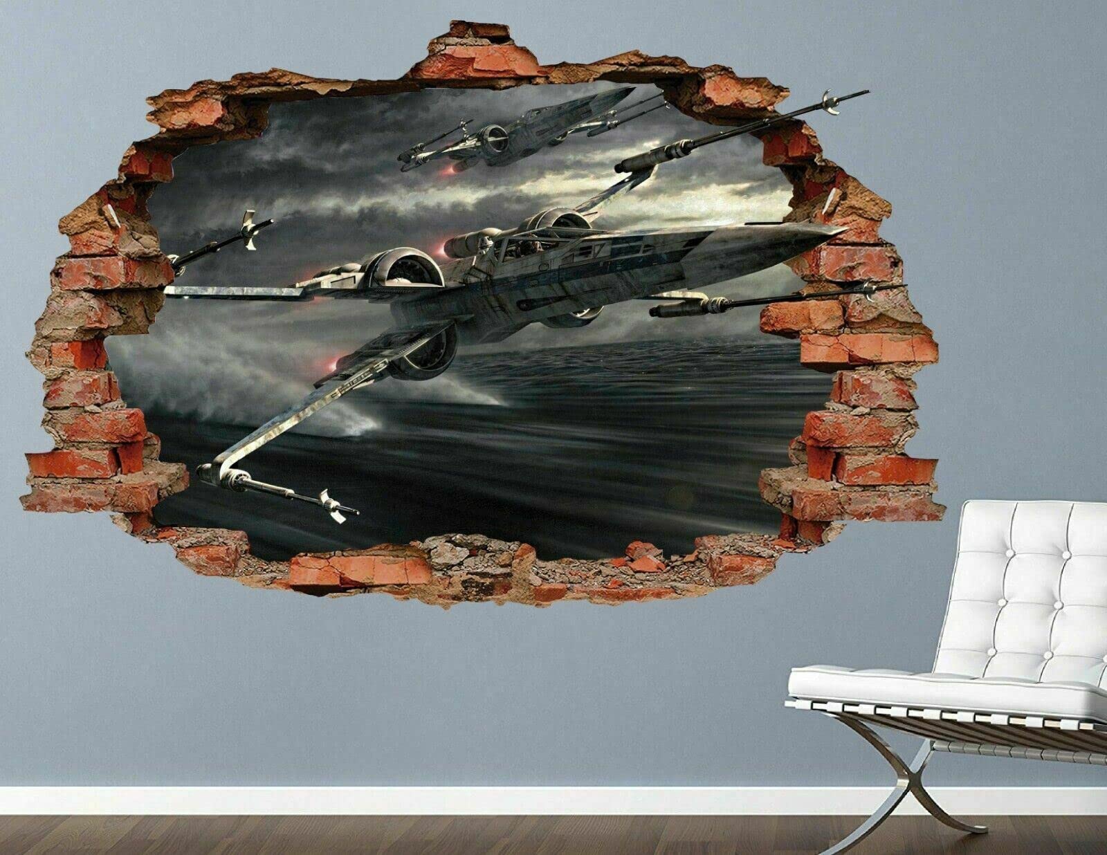Star Wars Wall Decals - Removable Vinyl Stickers for Bedroom, Nursery & Kids Room Decor - DIY Space Themed Mural Art (Set of 6) - Perfect for Themed Parties, Gifts & Fan Collections