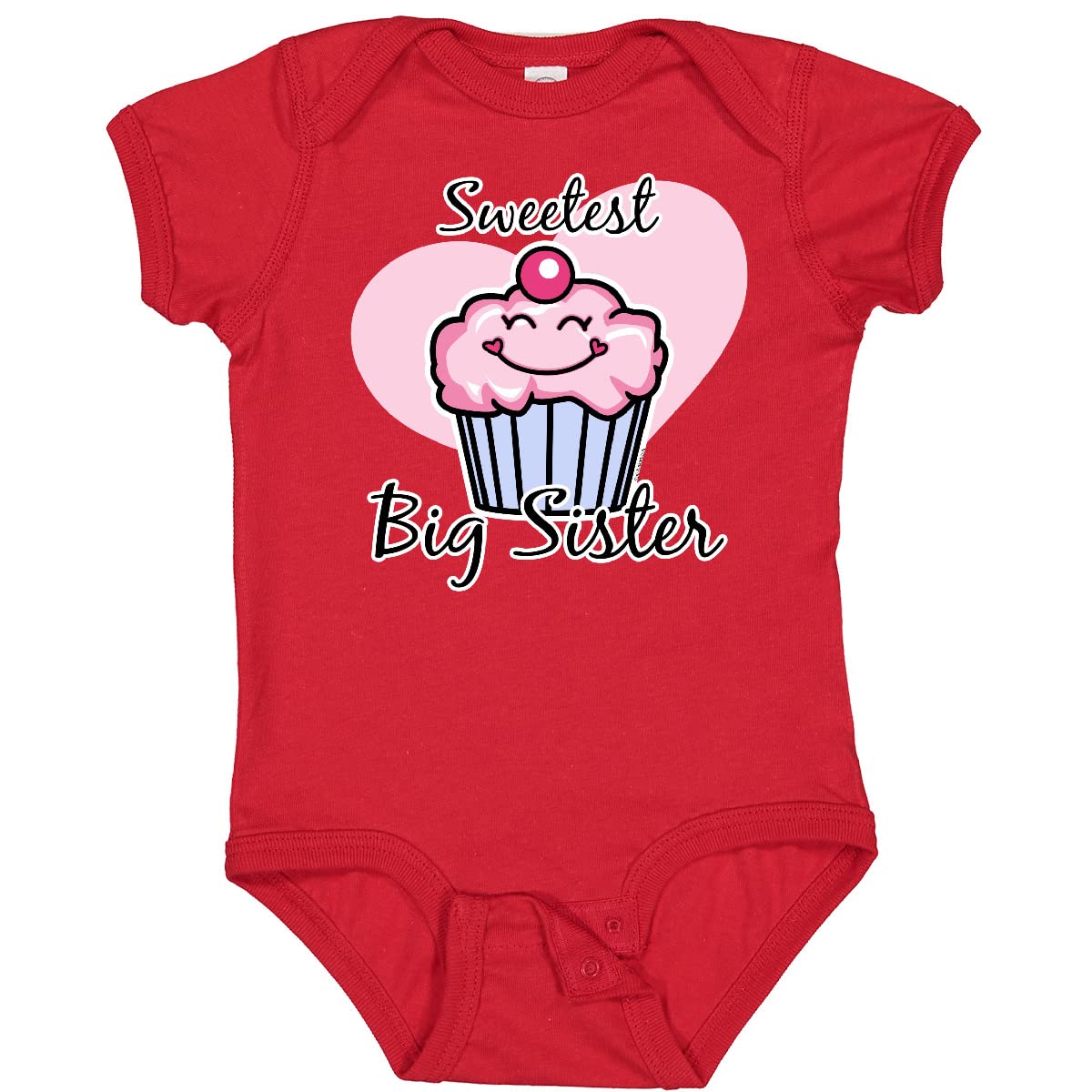 Inktastic Sweetest Big Sister Baby Bodysuit - Cute Matching Outfit for Siblings - Perfect for Newborn Photos, Family Events & Baby Showers