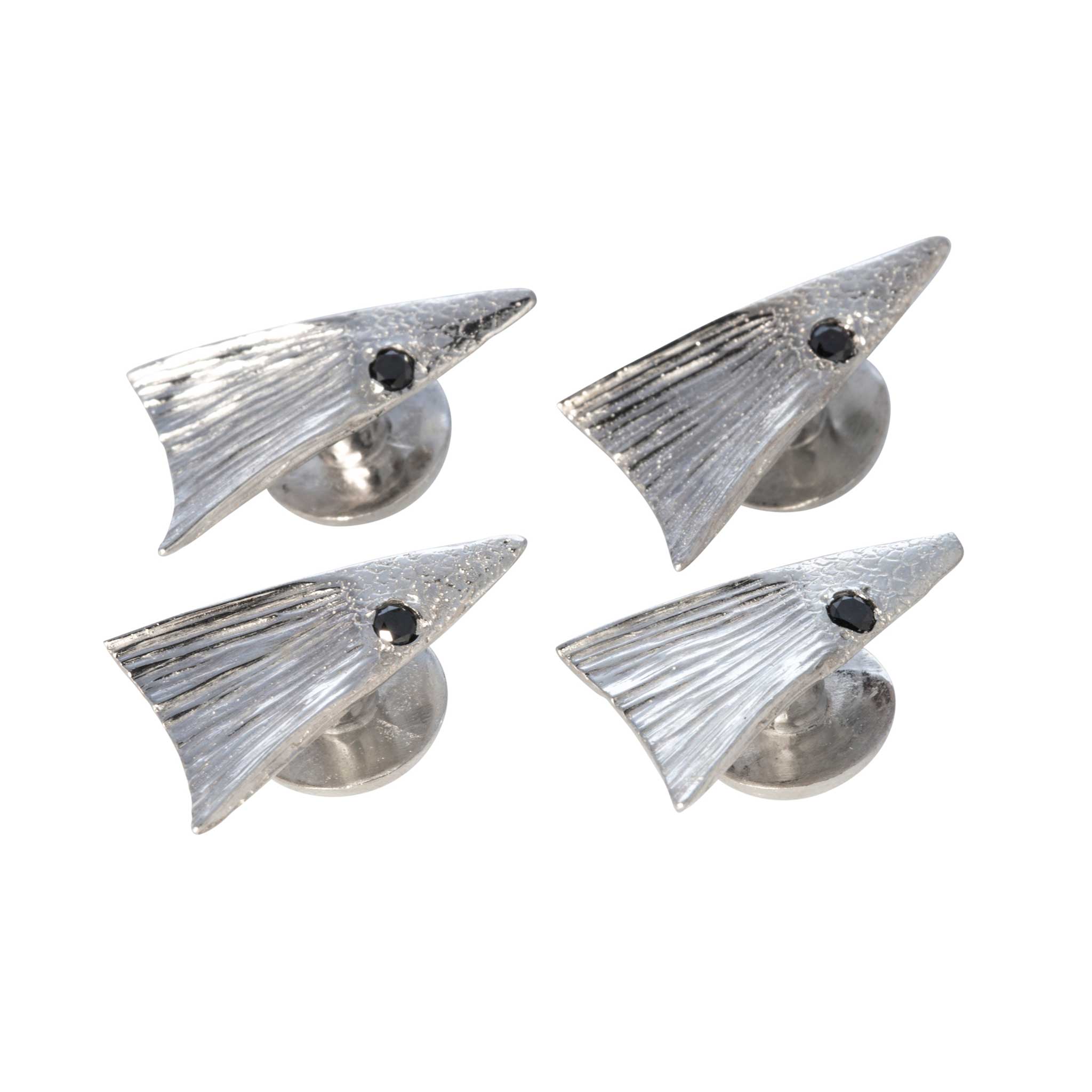 Sterling Silver Redfish Dress Studs - Elegant Cufflinks for Men, Perfect for Weddings, Parties & Formal Events