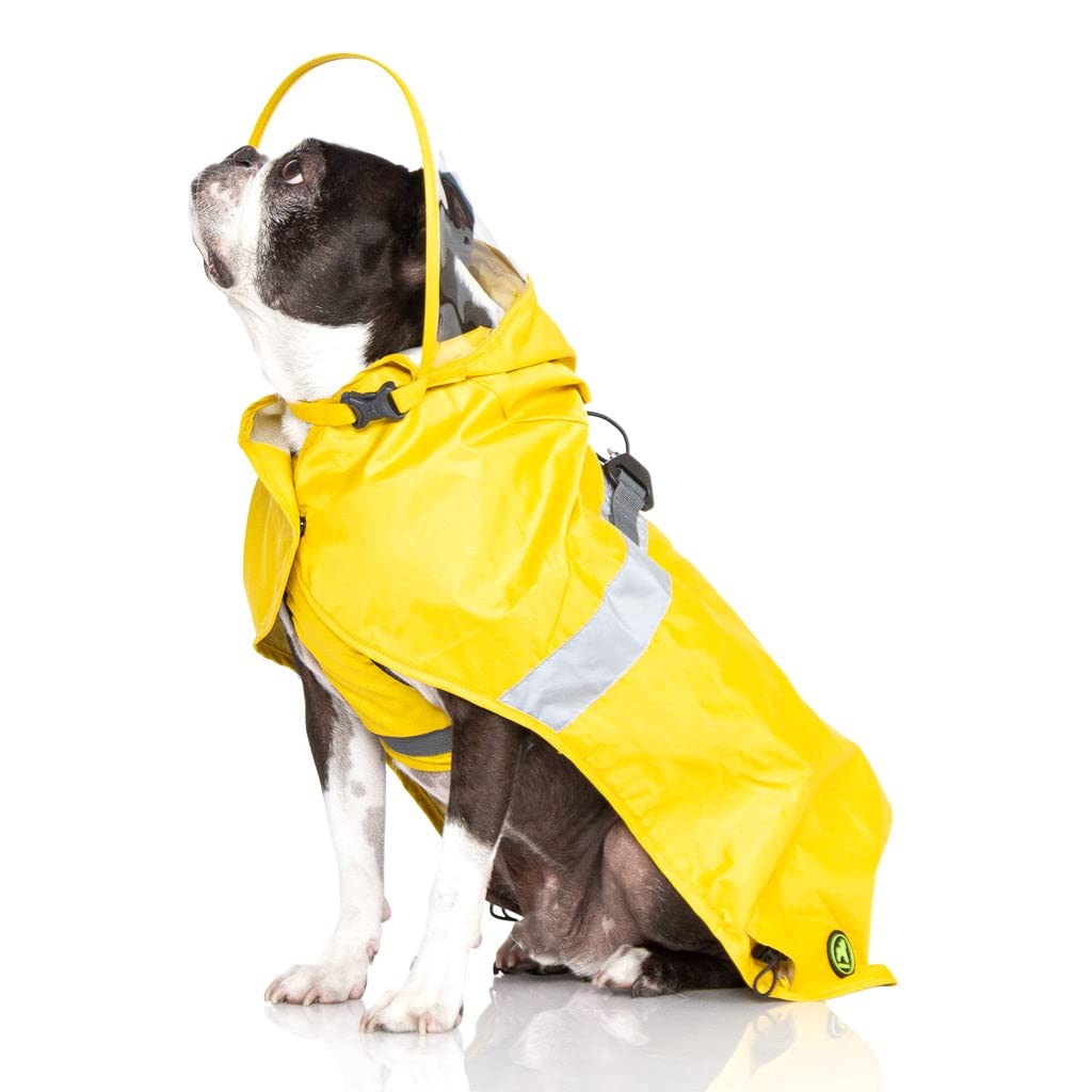 Gooby Dog Raincoat V2 - Waterproof Dog Rain Poncho with Dual D-Rings for Small & Medium Dogs - Step-in Dog Rain Jacket for Walking in Rainy Weather