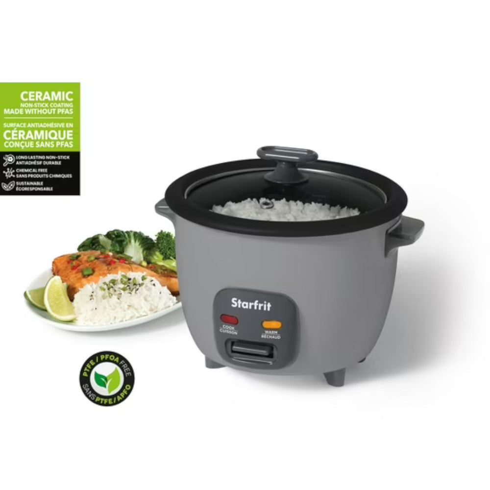 STARFRIT 24739 10-Cup Rice Cooker with Non-Stick Ceramic Coating - Perfect for Home Cooking, Meal Prep & Dorm Use