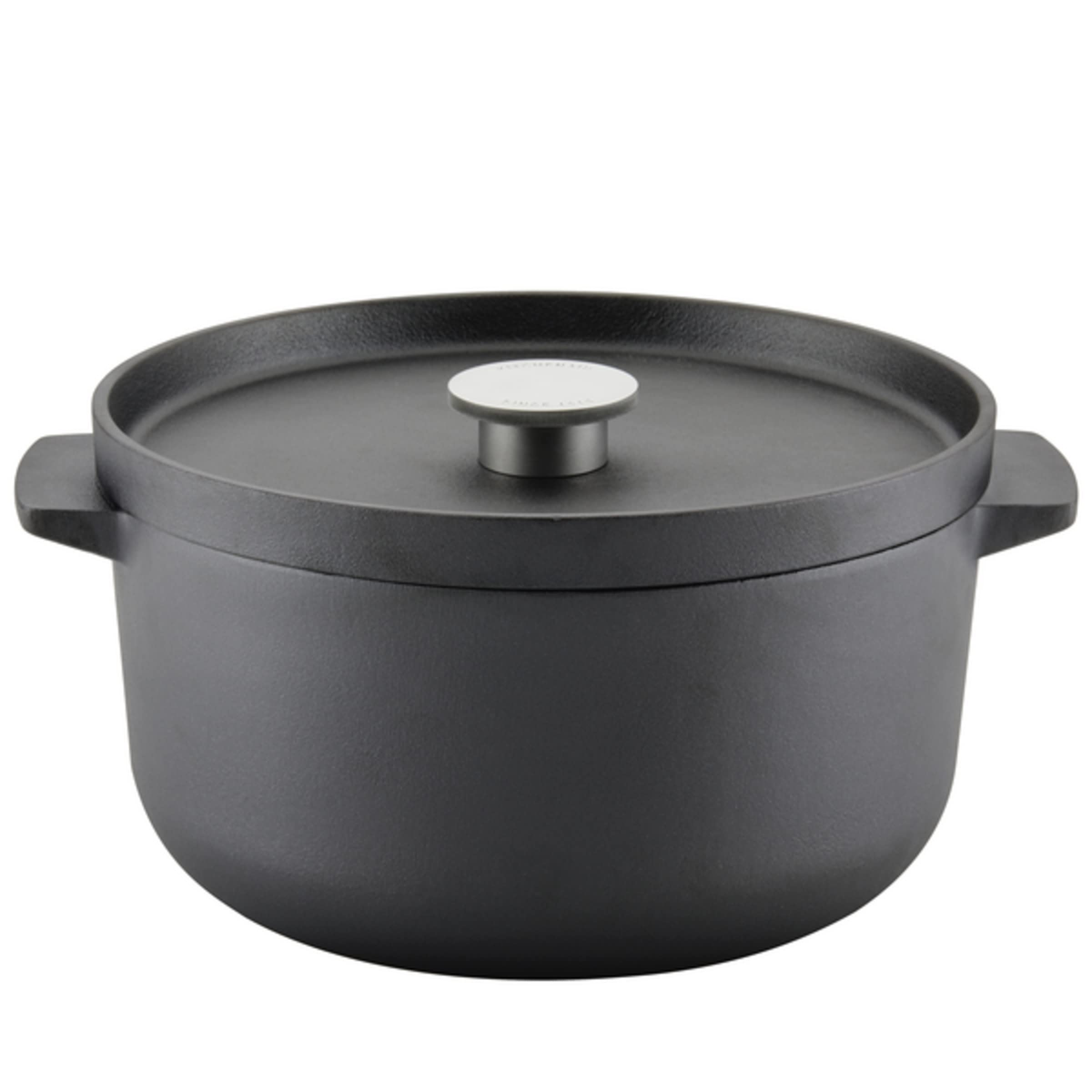KitchenAid 6 Quart Seasoned Cast Iron Dutch Oven - Black Enameled Pot for Braising, Stewing & Baking | Perfect for Soups, Bread & Camping Meals