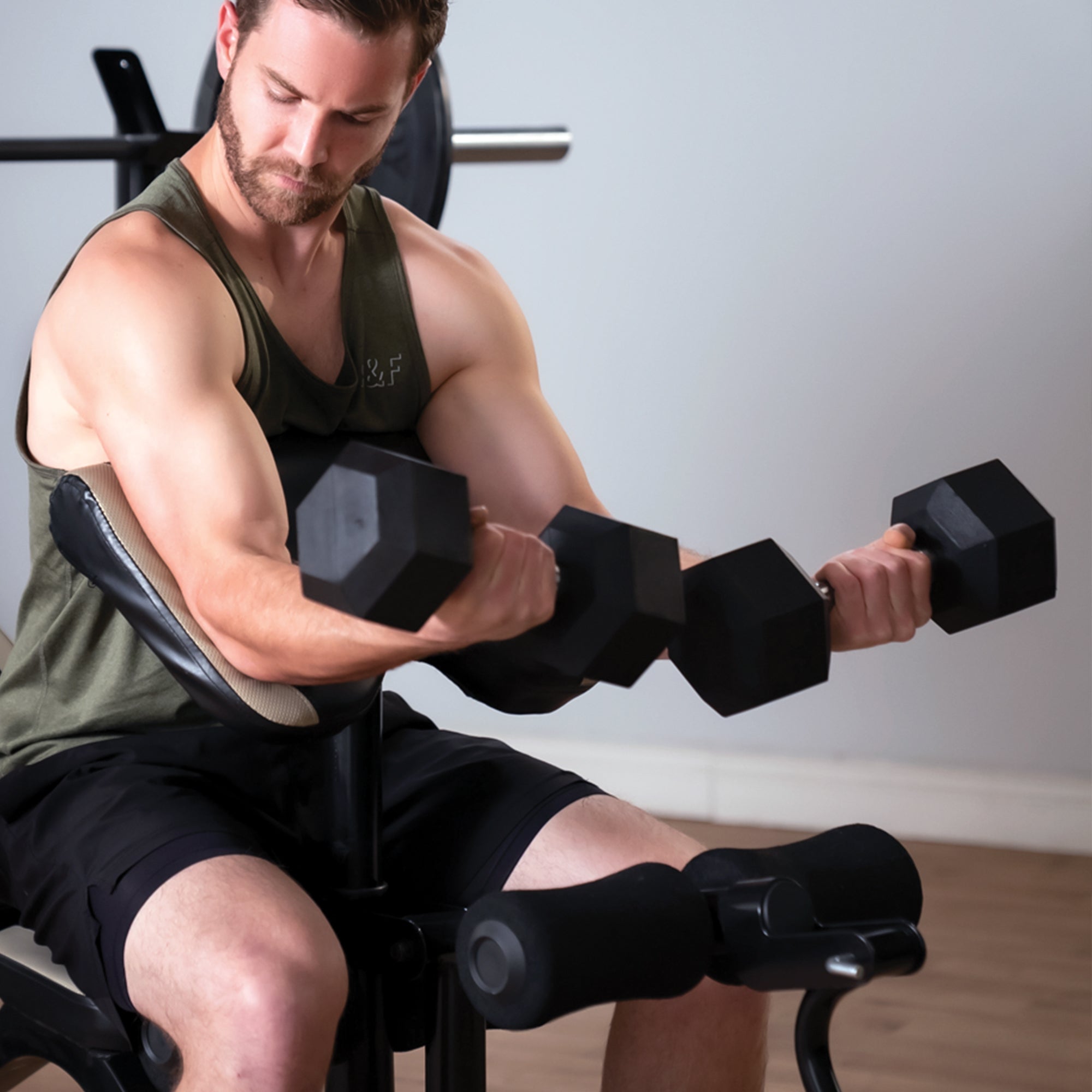 Marcy 40lb Rubber Hex Dumbbell RHDB 040 - Heavy Duty Workout Equipment for Home Gym, Strength Training & CrossFit