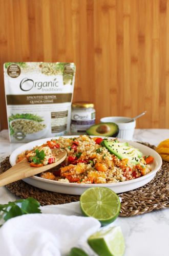 Organic Sprouted Quinoa Salad Mix - Healthy Summer Grain Bowl with Fresh Vegetables | Perfect for Picnics, BBQs & Light Lunches