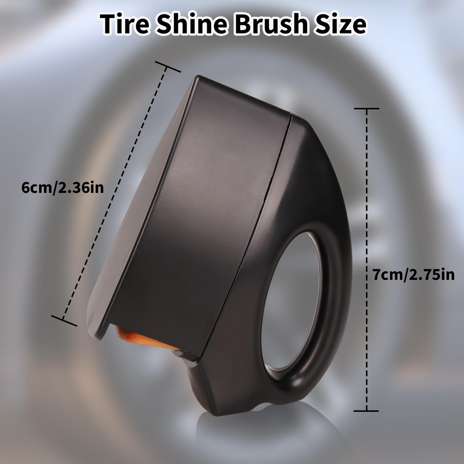 2PCS Premium Tire Shine Brush Set - Soft Bristle Car Detailing Brush with Ergonomic Handle for Tire Dressing & Wheel Cleaning - Portable Auto Detailing Tools for Car Wash & Maintenance (Brown) - Perfect for DIY Car Care & Professional Detailing