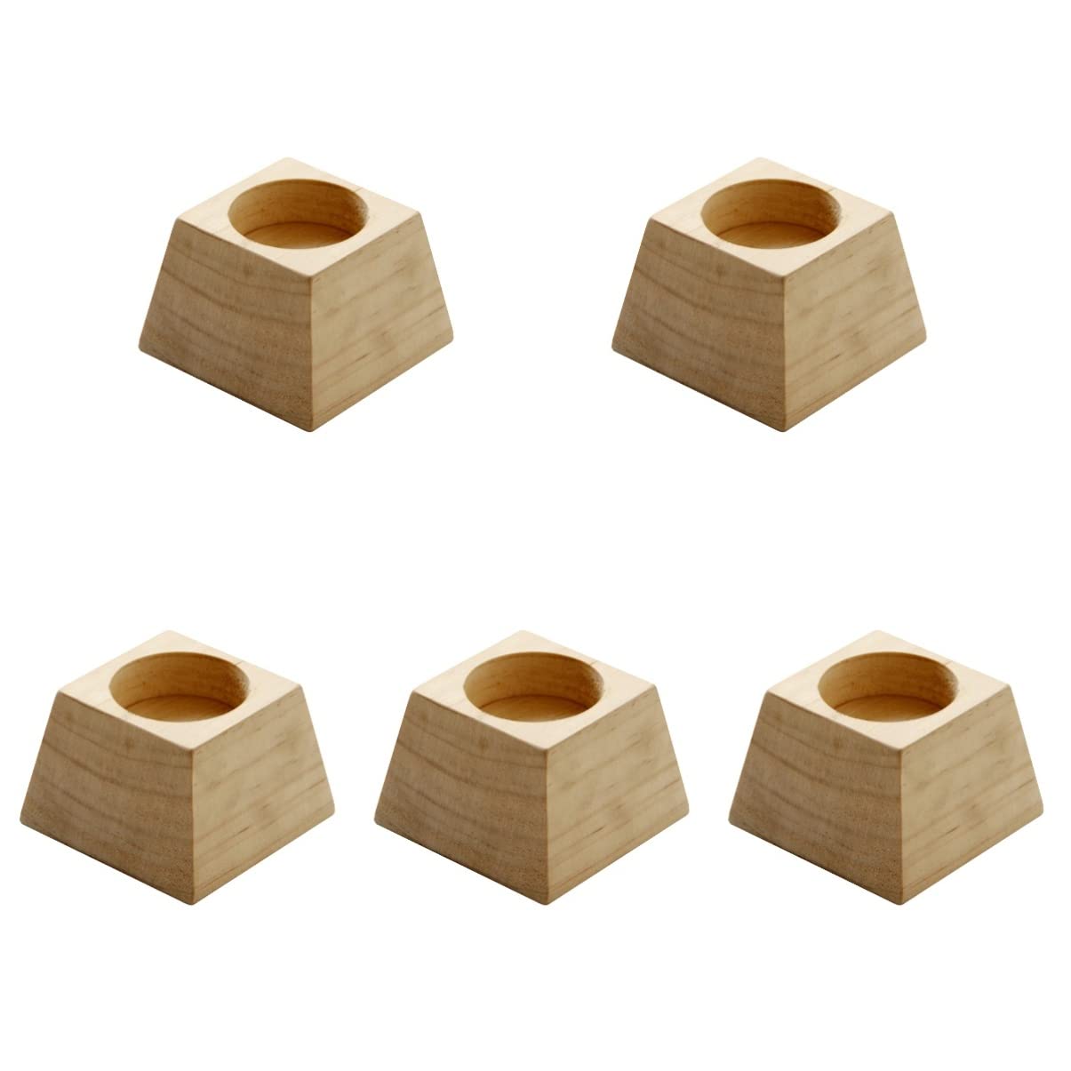 ABOOFAN 5-Piece Wooden Candle Holder Set - Rustic Tealight Holders for Vintage Home Decor, Wedding Centerpieces & Romantic Dinner Ambiance