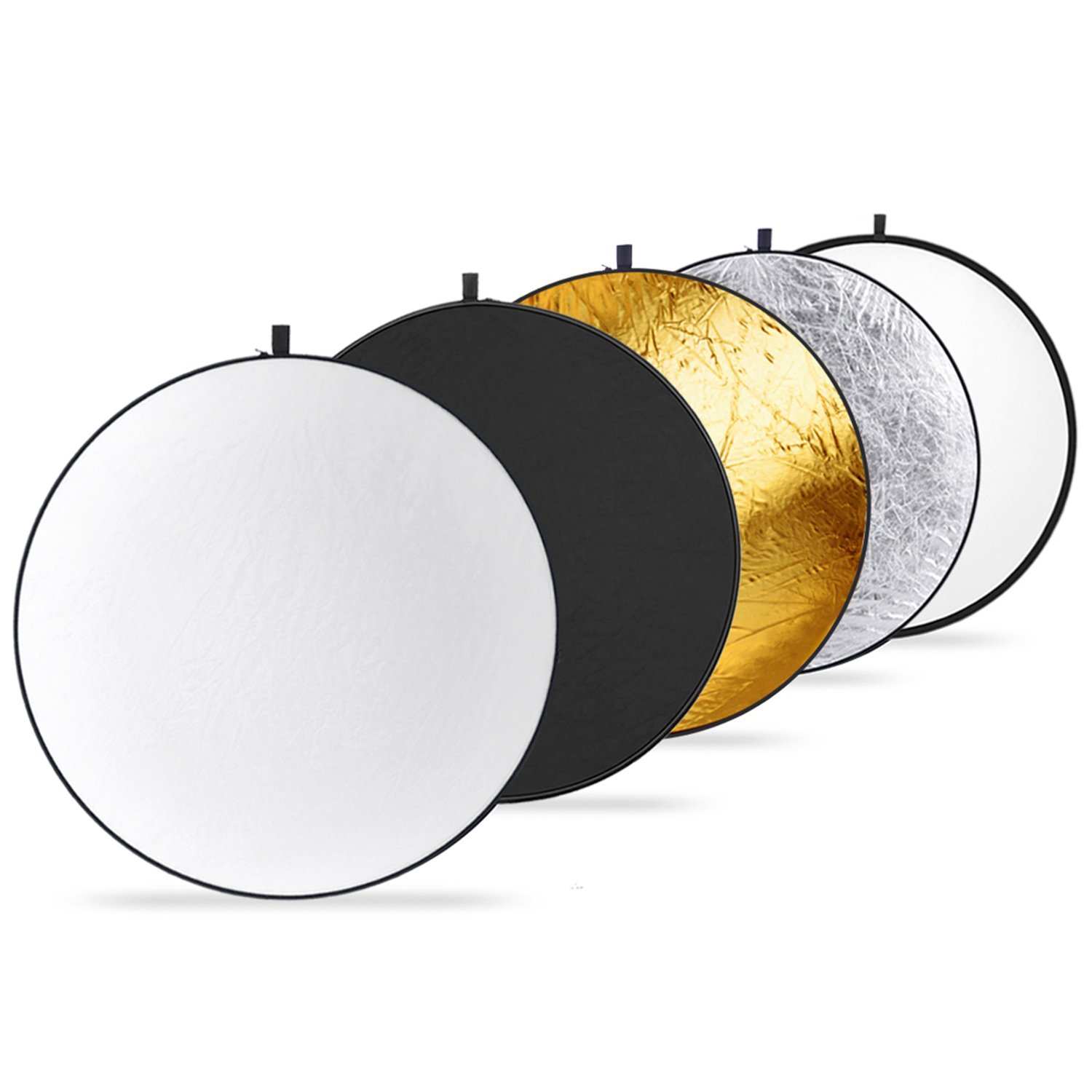 NEEWER 19.6 Inch/50cm 5-in-1 Collapsible Light Reflector Diffuser Kit with Carry Bag - Translucent, Silver, Gold, White & Black for Studio Photography, Portrait Lighting, Outdoor Shoots and YouTube Videos