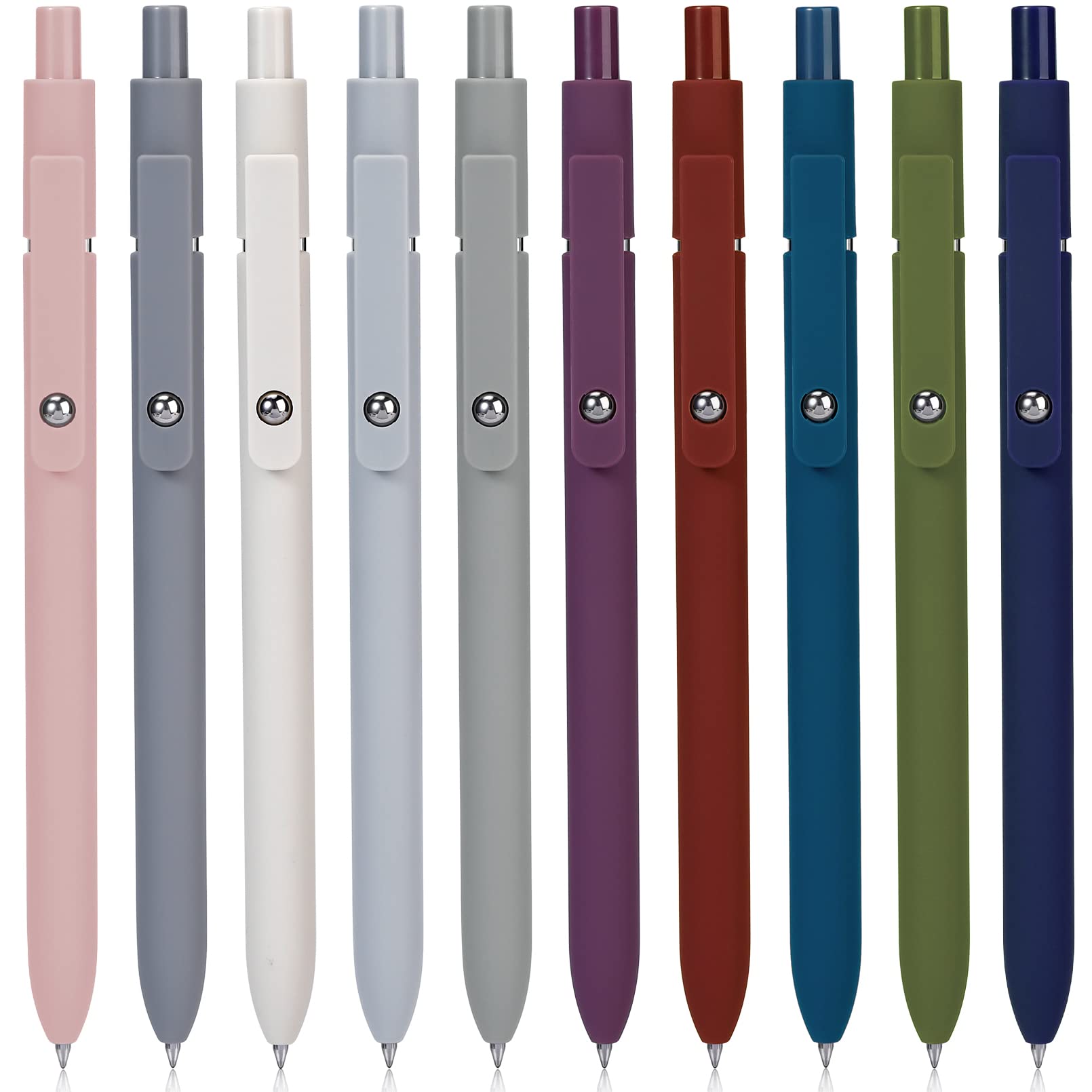 10Pcs Quick Dry Gel Pens - 0.5mm Fine Point Retractable for School, Office & Journaling