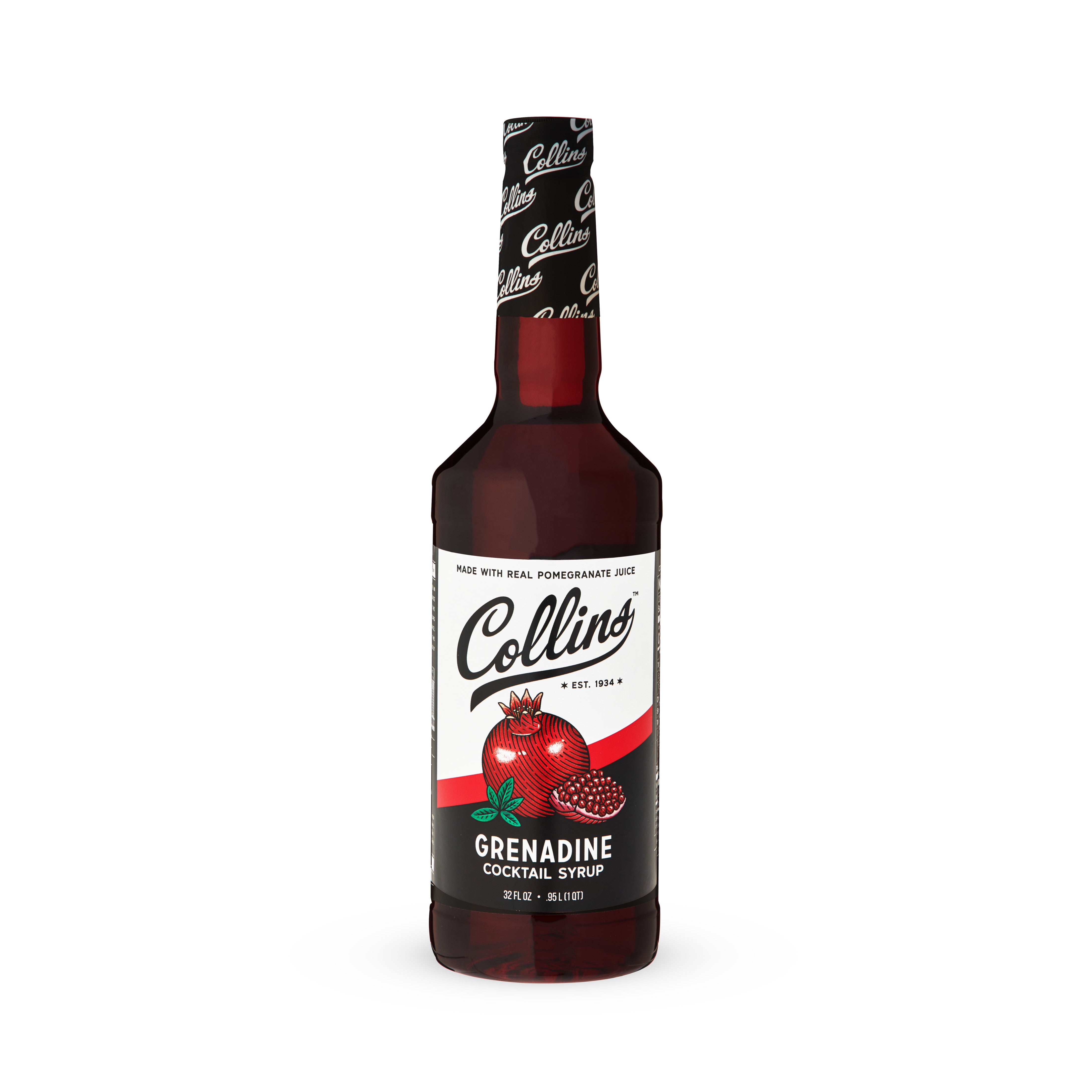 Premium Grenadine Cocktail Syrup 32 oz - Pomegranate Flavor for Mocktails, Shirley Temples & Cocktail Mixing - Perfect for Home Bars, Parties & Professional Bartenders