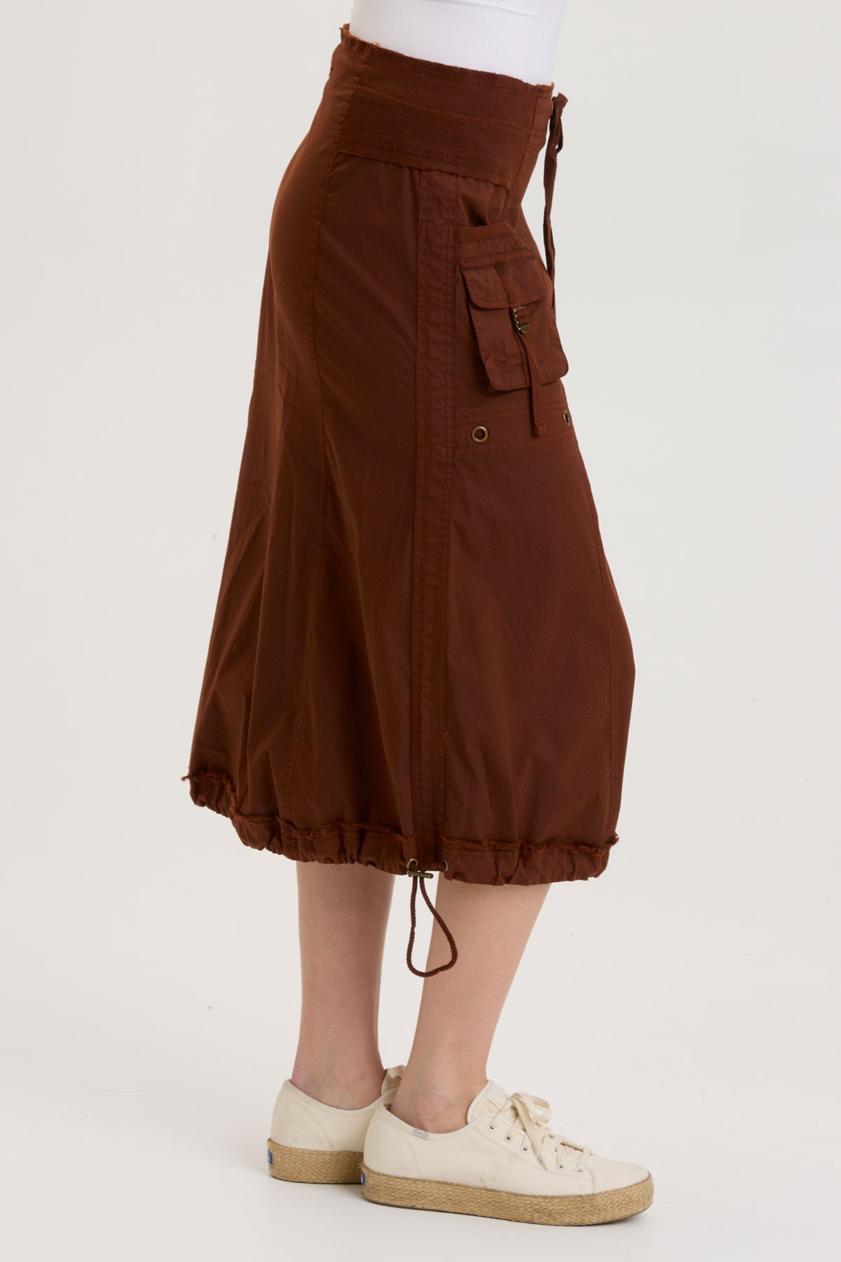 Mayze Skirt French Roast Pigment - Vintage High Waisted A-Line Skirt for Women | Perfect for Casual Outfits, Date Nights & Office Wear