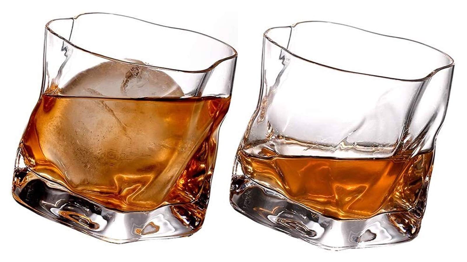 Premium 10 Oz Double Old Fashioned Whiskey Glasses Set of 2 - Thick Base Heavy Duty Barware for Scotch, Bourbon & Cocktails - Perfect for Home Bars, Gifts & Entertaining