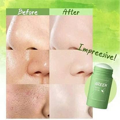 Huda Green Tea Clay Stick Mask - Blackhead Remover & Acne Treatment | Oil Control & Deep Pore Cleanser | Purifying Solid Face Mask for Men & Women | Perfect for Daily Skincare & Travel