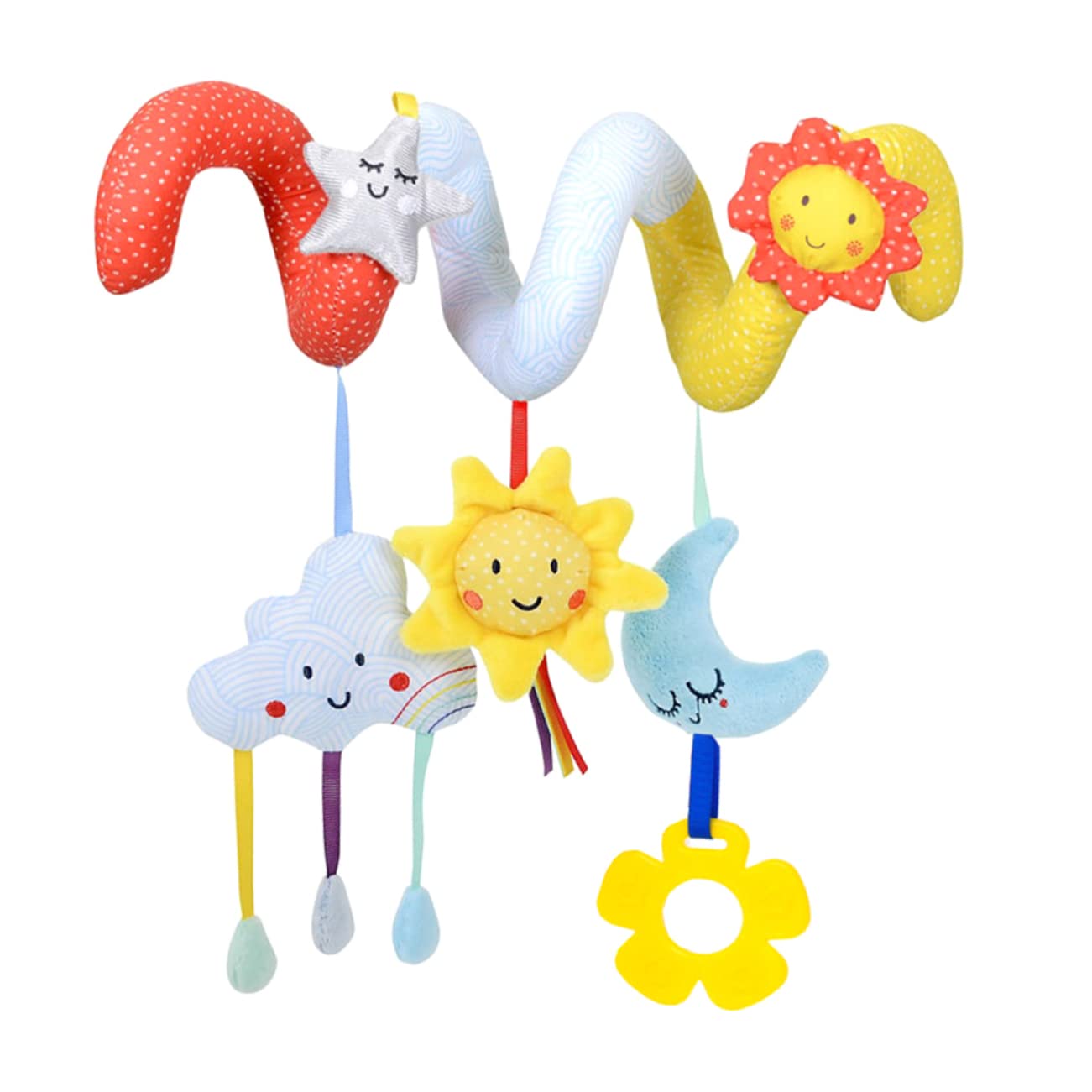 Wakauto 5 Sets Baby Stroller Pendant - Soft Fabric Car Seat Rattles Toys for Push Cars & Mobiles | Perfect for Newborns, Infants & Toddlers to Play & Develop Motor Skills During Stroller Rides & Car Trips