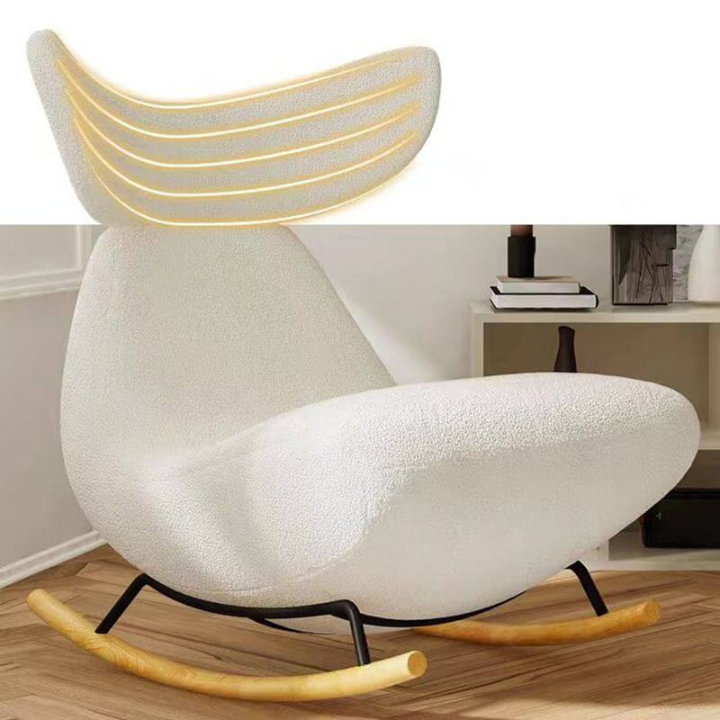 Ergonomic Wooden Rocking Chair with Wingback Design - Perfect for Living Room, Nursery, or Office Relaxation