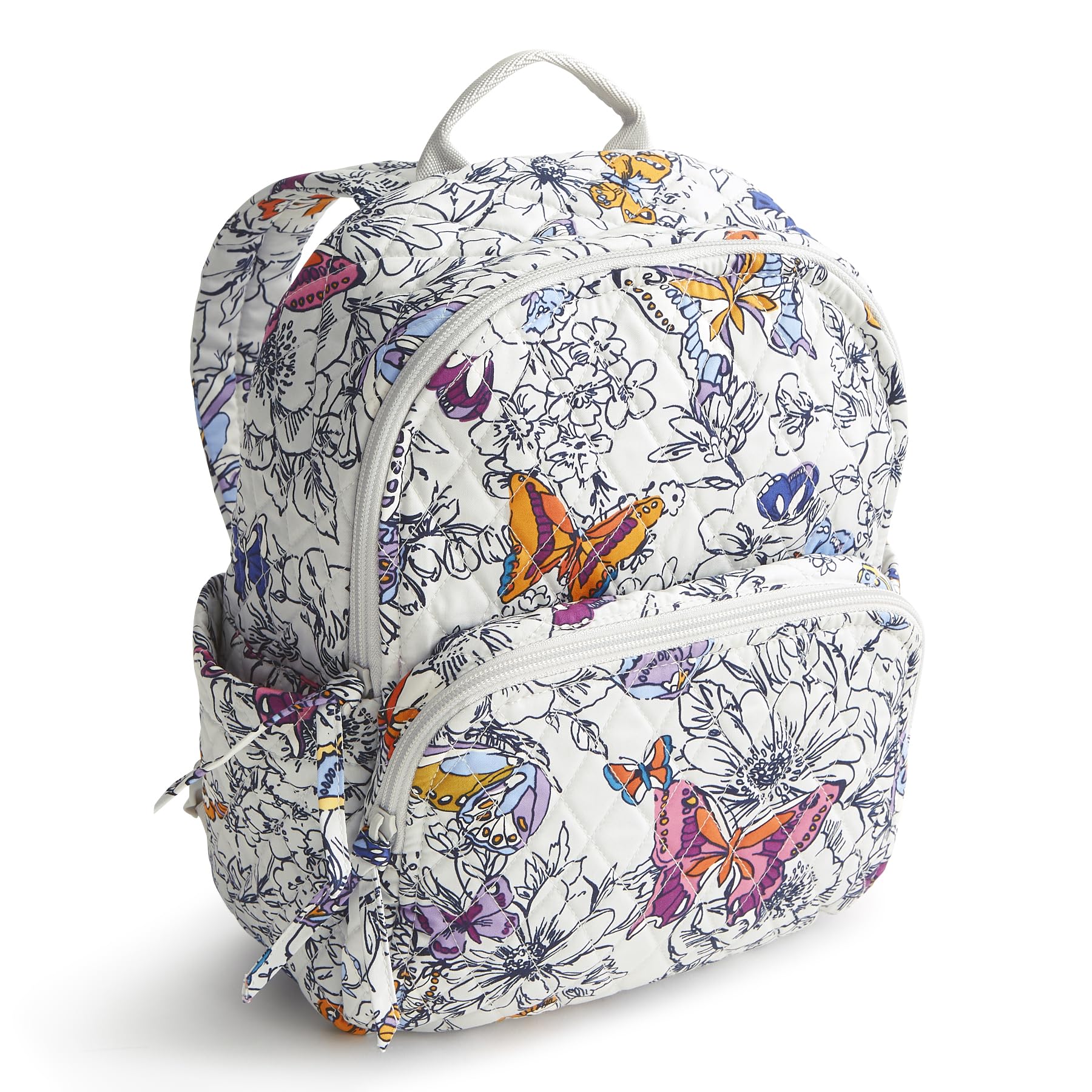 Vera Bradley Women's Small Cotton Banbury Backpack - Premium Quality, Wing + Bloom Floral Design, Lightweight & Durable for School, Work, Travel & Daily Use