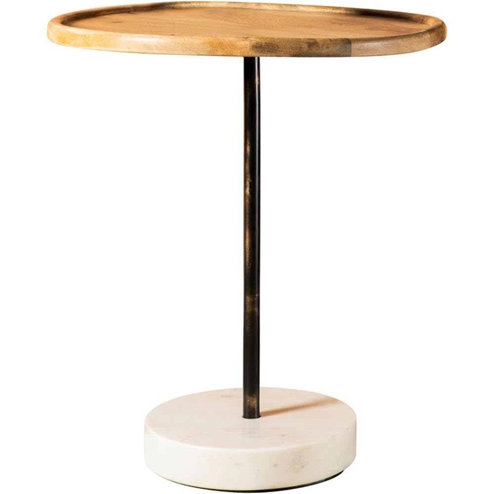 Round Wooden Top Accent Table with Natural and White Finish - Perfect for Living Room, Bedroom, or Office Decor - Coaster Furniture 935881