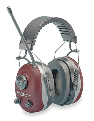 QuieTunes AM/FM Stereo Radio with AUX Input, Portable AA Battery Powered (15.4oz/437g) - Burgundy Color, CE Certified, SNR 27, NRR 22 - Perfect for Travel, Camping & Home Use