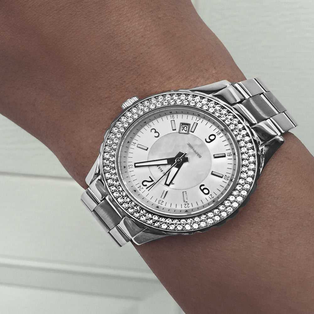 ARIES GOLD ENCHANT VENUS Silver Stainless Steel Women's Watch with Mother of Pearl Dial - Elegant Dress Watch for Women, Perfect for Office, Party & Special Occasions