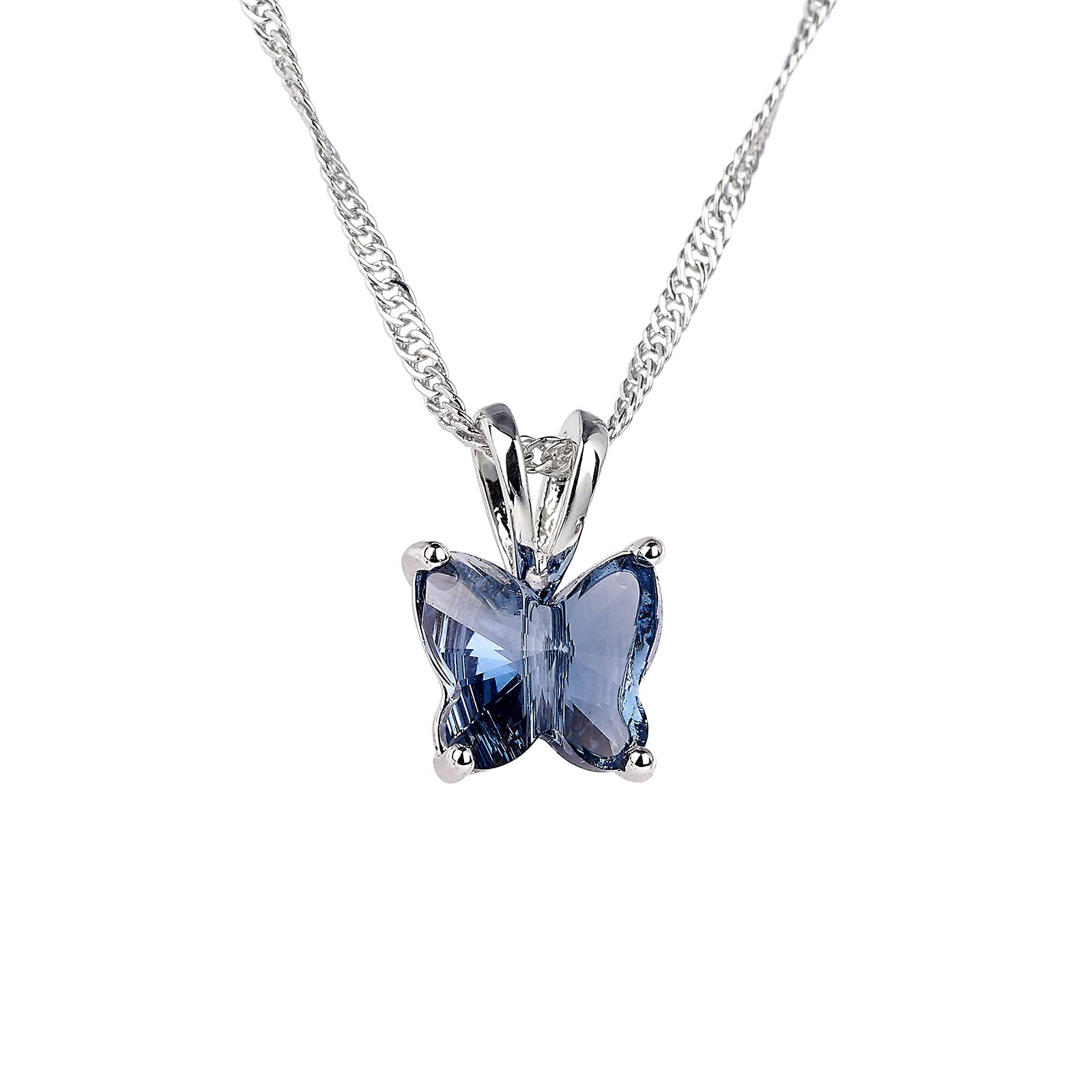 12 Month Birthstone Butterfly Necklace for Women - Premium Crystal Choker with Horoscope Pendant Charm, 16+2 Inch Adjustable Chain | Perfect Gift for Birthday, Anniversary & Special Occasions