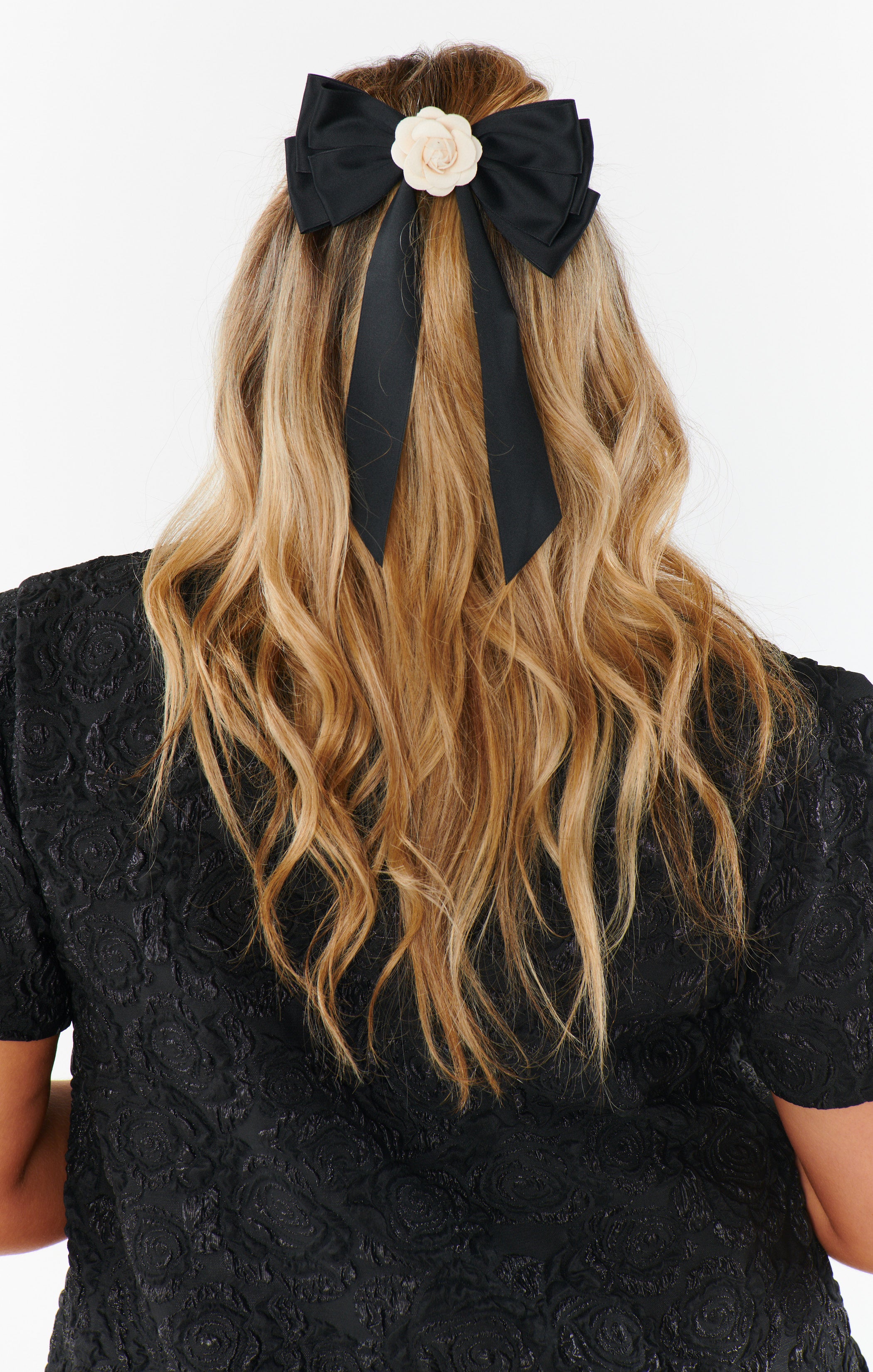 Delaney Bow Headband - Elegant Black Hair Accessory with Rosette Detail for Women & Girls | Perfect for Weddings, Parties & Everyday Wear