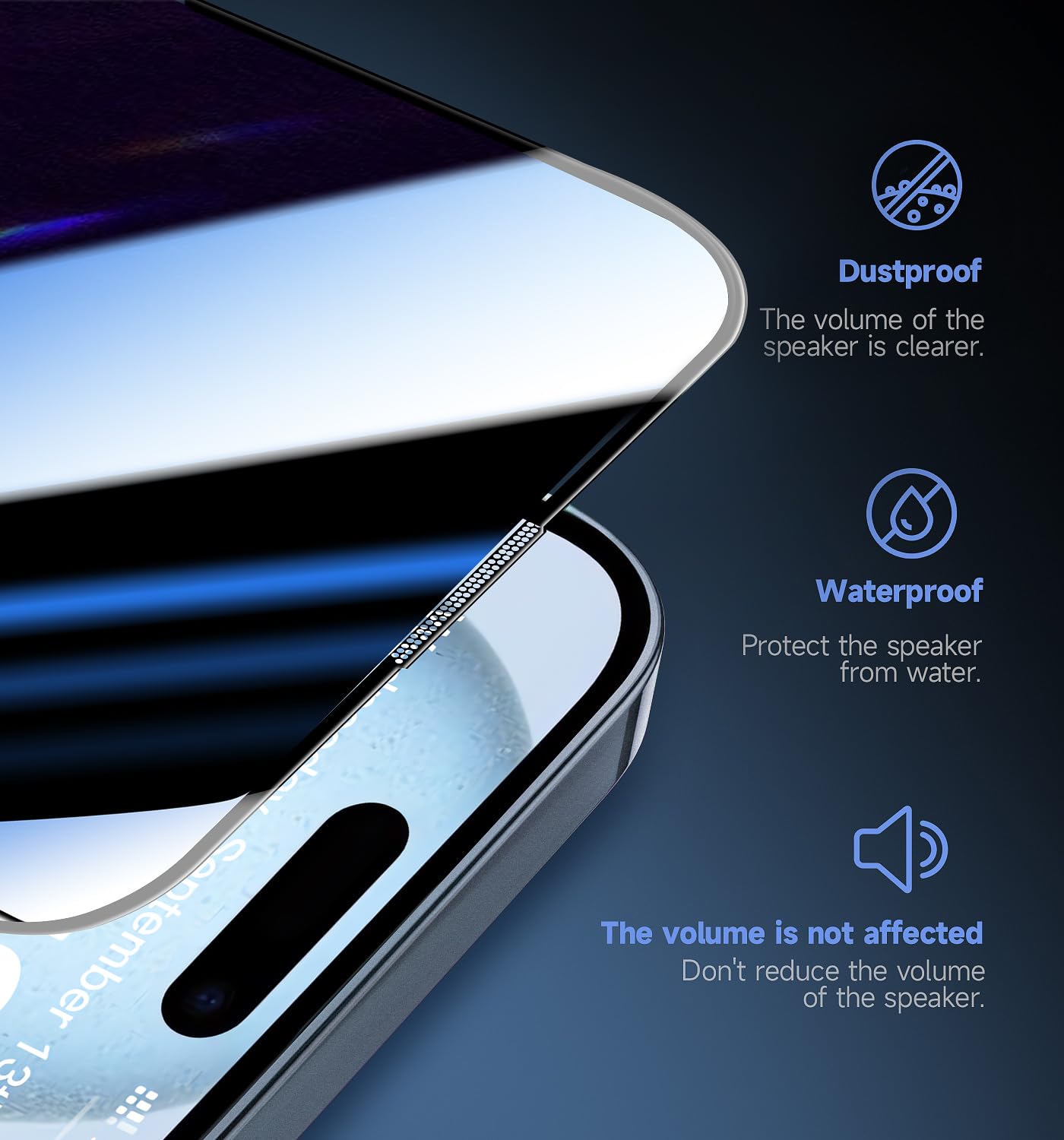 2 Pack MAGIC JOHN Privacy Tempered Glass Screen Protector for iPhone 15 6.1 Inch - Auto Dust Removal, Bubble-Free, Easy Installation - Perfect for Work, Travel & Everyday Protection