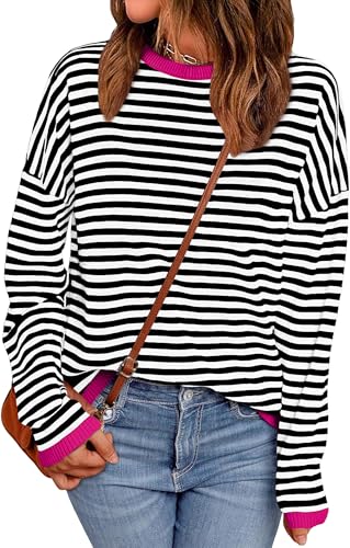 Black White Stripes With Hotpink