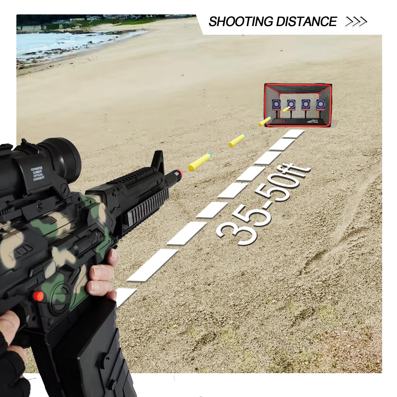 Electric Foam Dart Blaster Toy Gun - Automatic Sniper Rifle with Scope, 100 Soft Bullets & 2 Magazines | Machine Gun Toy for Kids Age 8+ (Green) | Perfect for Outdoor Play, Nerf Battles & Birthday Gifts
