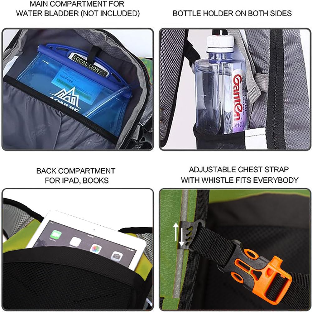 LOCAL LION Waterproof Cycling Backpack - 18L/25L Lightweight Hiking Backpack for Biking, Skiing, Running & Outdoor Adventures | Perfect for Commuters, Travel & Daily Use