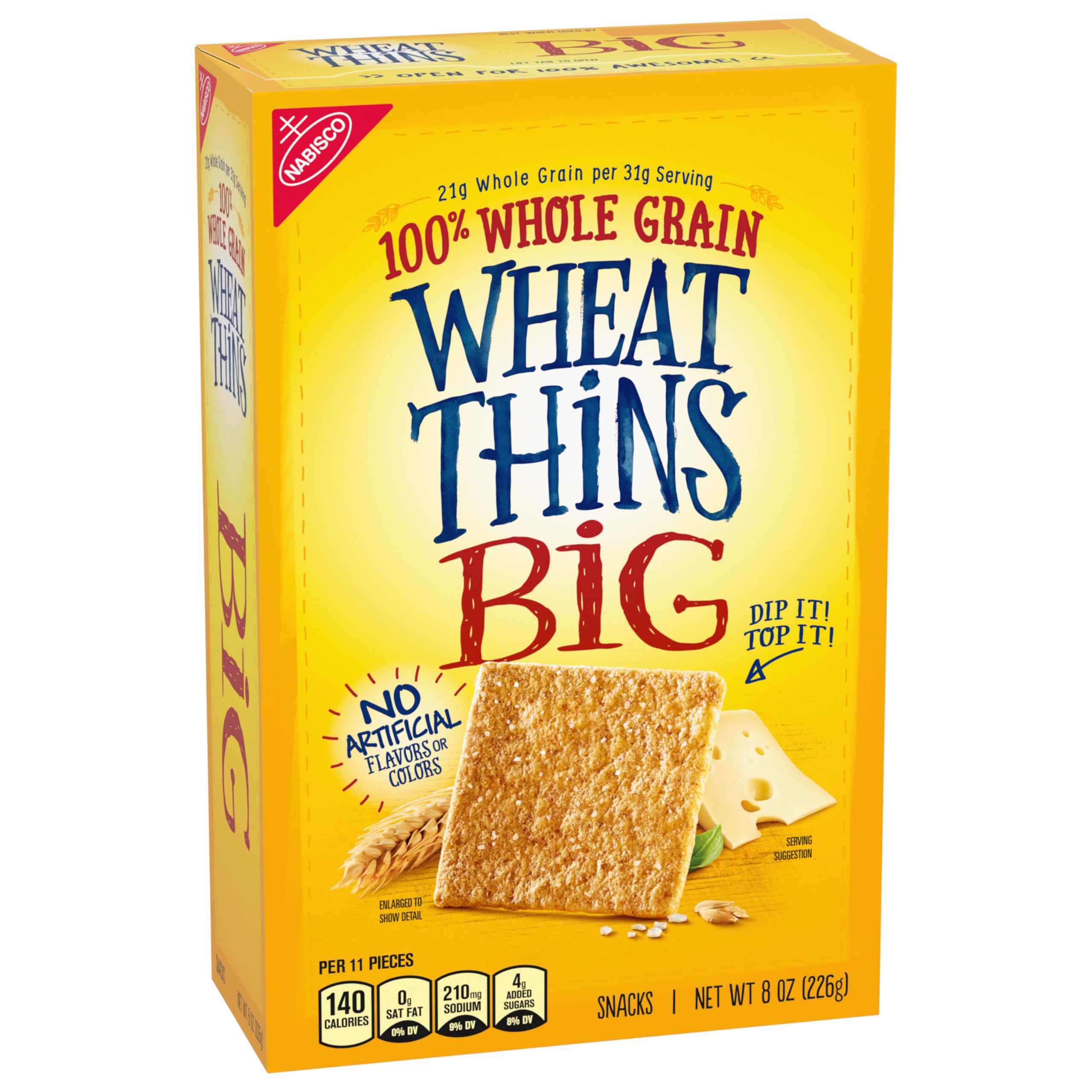 Wheat Thins BIG Snacks - Whole Grain Wheat Crackers (6-8 oz Boxes) | Bulk Healthy Snacks for Parties, School Lunches & On-The-Go