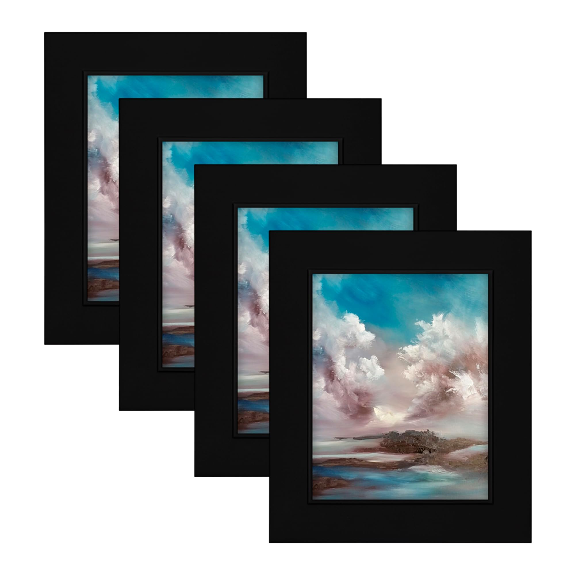 Ambiance Studio Frame Black 12x16 with Plexi Glazing - Set of 4 Picture Frames for Wall Art, Photos & Home Decor | Perfect for Living Room, Bedroom & Office Display