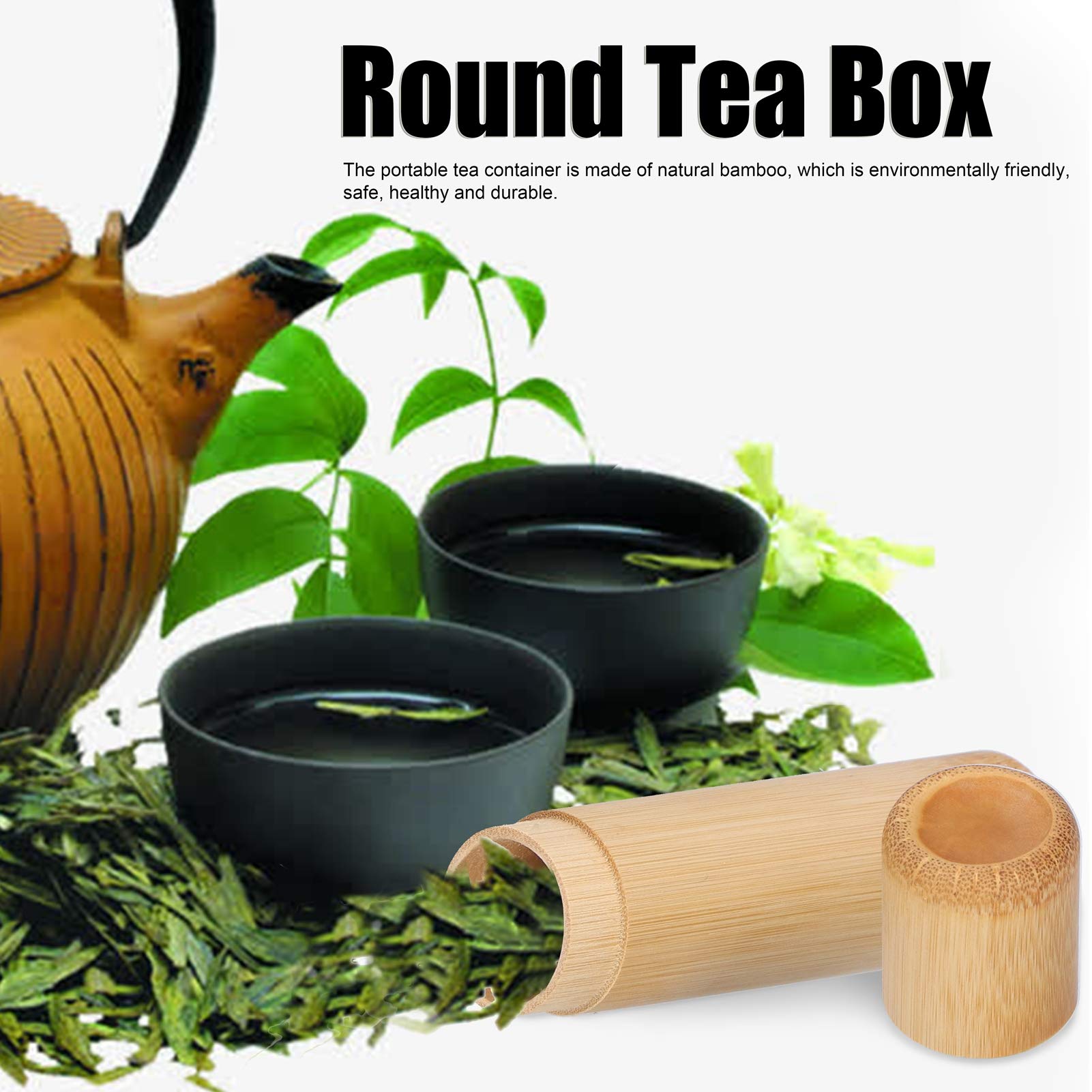 Premium Bamboo Tea Storage Box Set - 2-Piece Eco-Friendly Bamboo Tea Canisters & Incense Holder - Durable Spice & Coffee Bean Containers for Kitchen, Pantry, or Tea Ceremony Use
