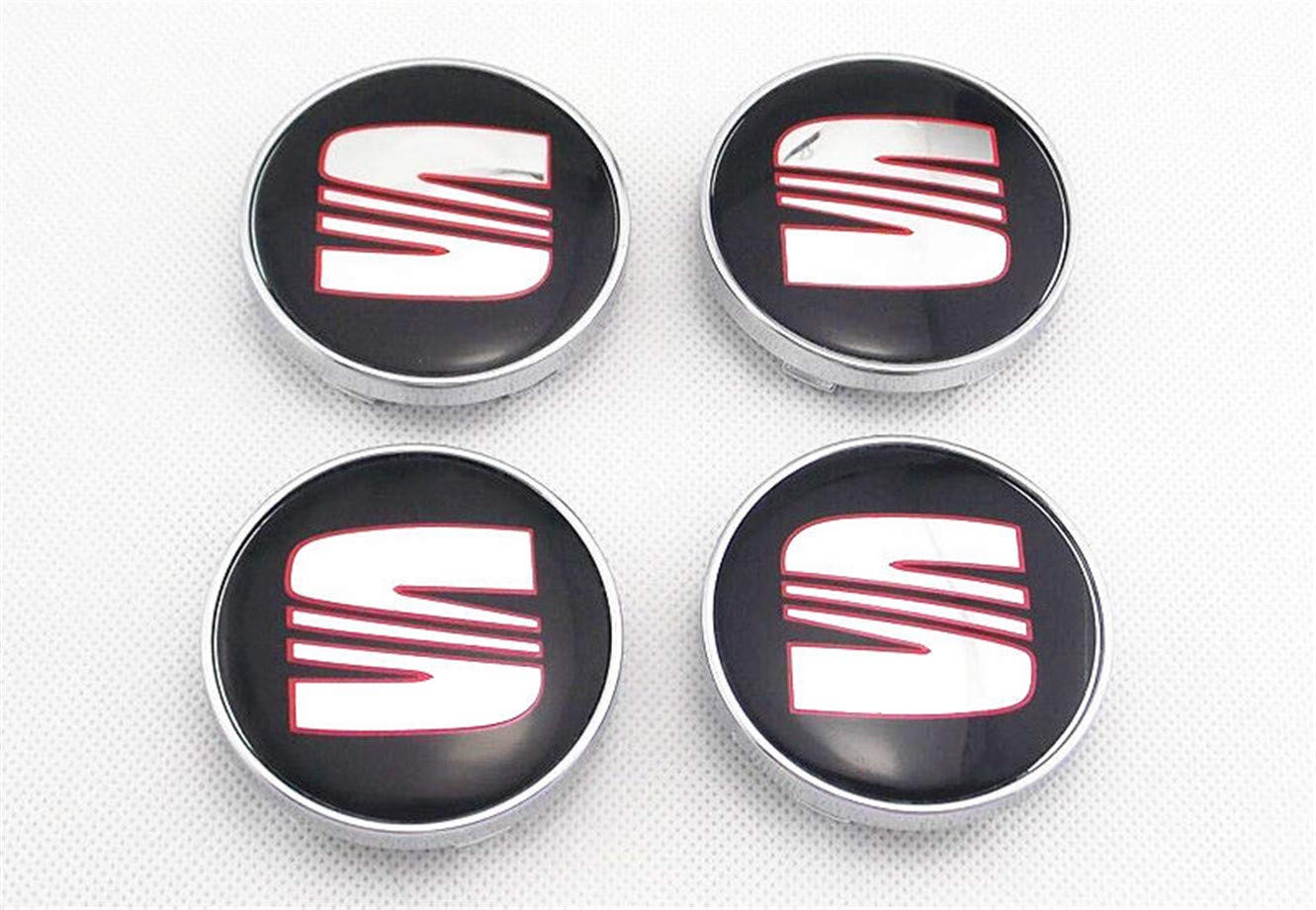60mm Car Wheel Center Covers - Universal Auto Tire Rim Hub Caps for SEAT, VW, Audi - Durable ABS Plastic Alloy Wheel Trim (Set of 4) - Enhance Your Vehicle's Style for Daily Commute & Road Trips