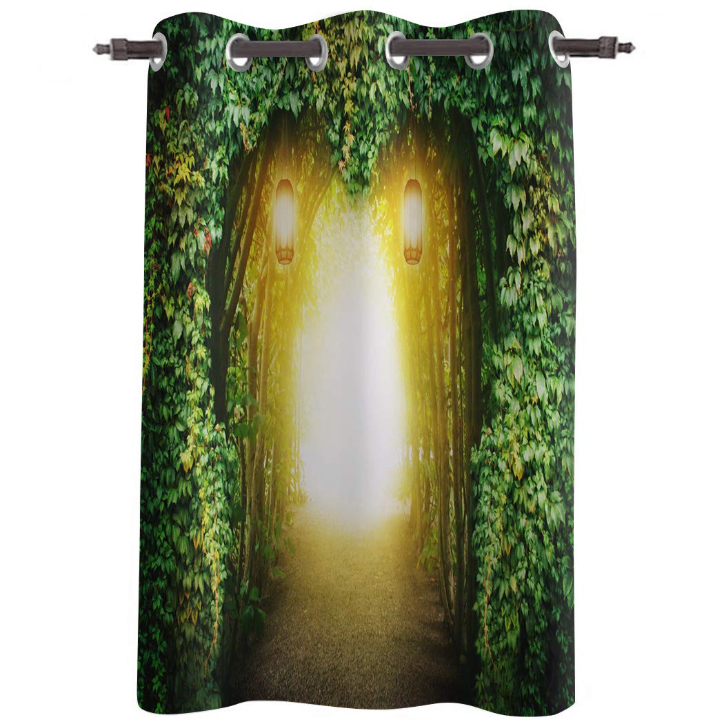 Magical Lighting Forest Tree Durable Window Curtains - 52