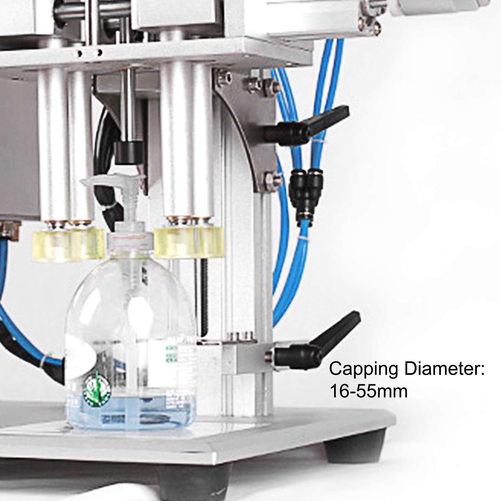 BestEquip Automatic Screw Capping Machine 16-55mm Adjustable Capping Diameter for Round Bottles | Electric & Pneumatic Desktop Bottle Capper for 50-300mm Height | Perfect for Beverage, Cosmetic & Pharmaceutical Packaging Production Line