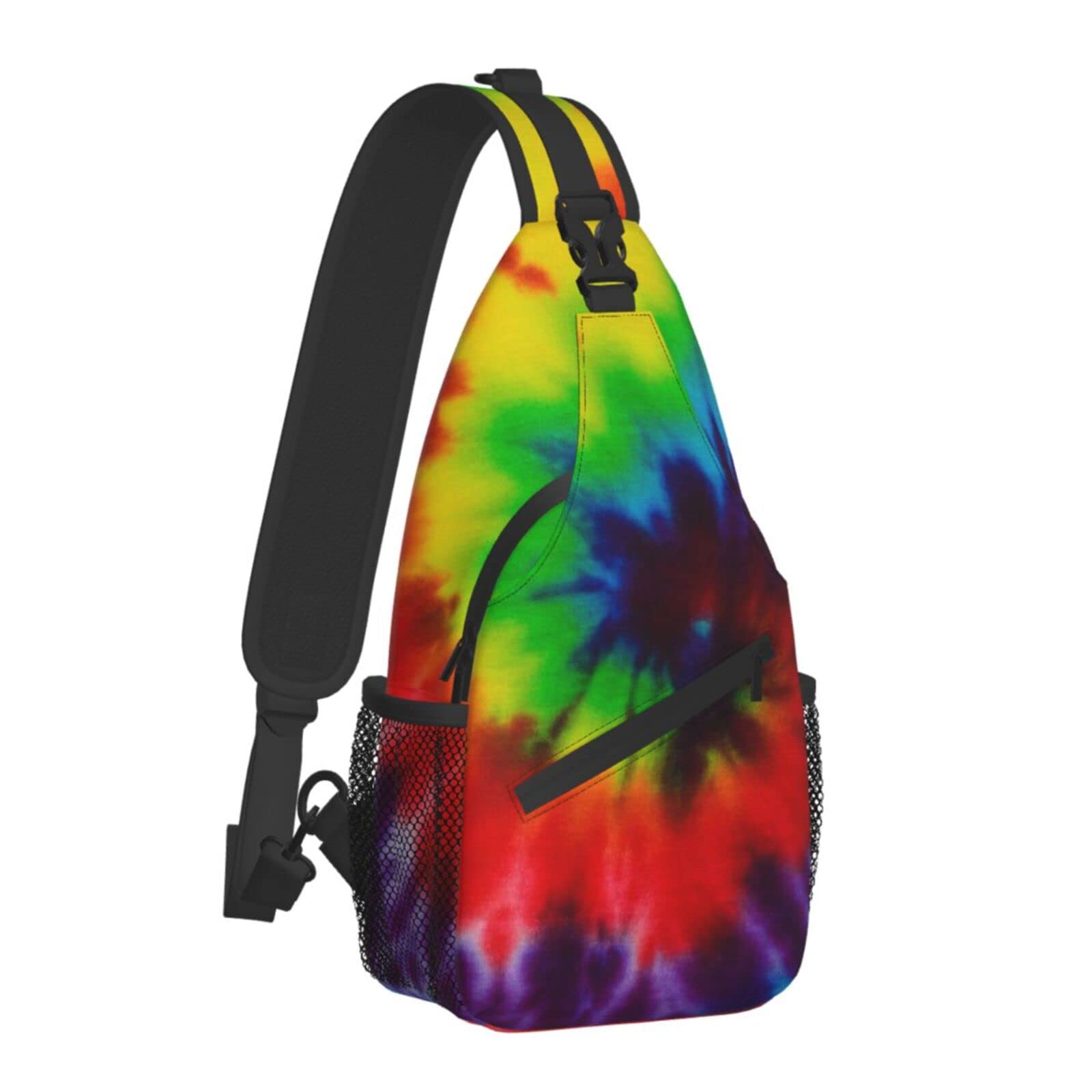 AMRANDOM Small Anti-Theft Crossbody Sling Backpack - Lightweight Chest Shoulder Bag for Travel, Hiking & Daily Use (Tie Dye)