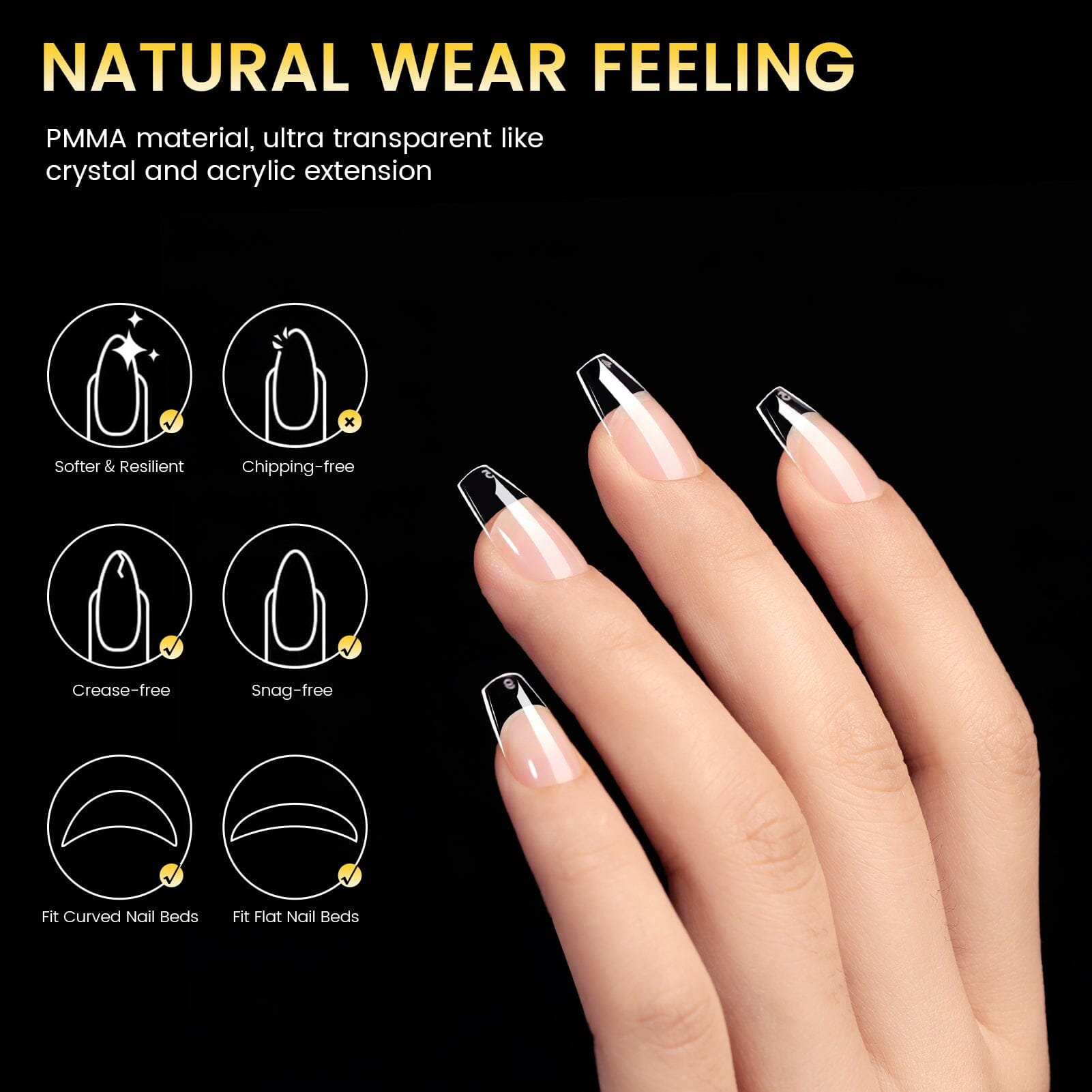 288pcs Short Coffin Press On Nail Tips - 12 Sizes for DIY Manicure at Home | Perfect for Nail Art, Salon, and Special Occasions