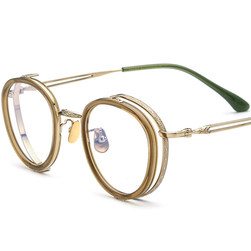 Stylish Cyran Acetate Round Eyeglass Frames for Men & Women - Lightweight & Durable for Office, Reading & Fashion