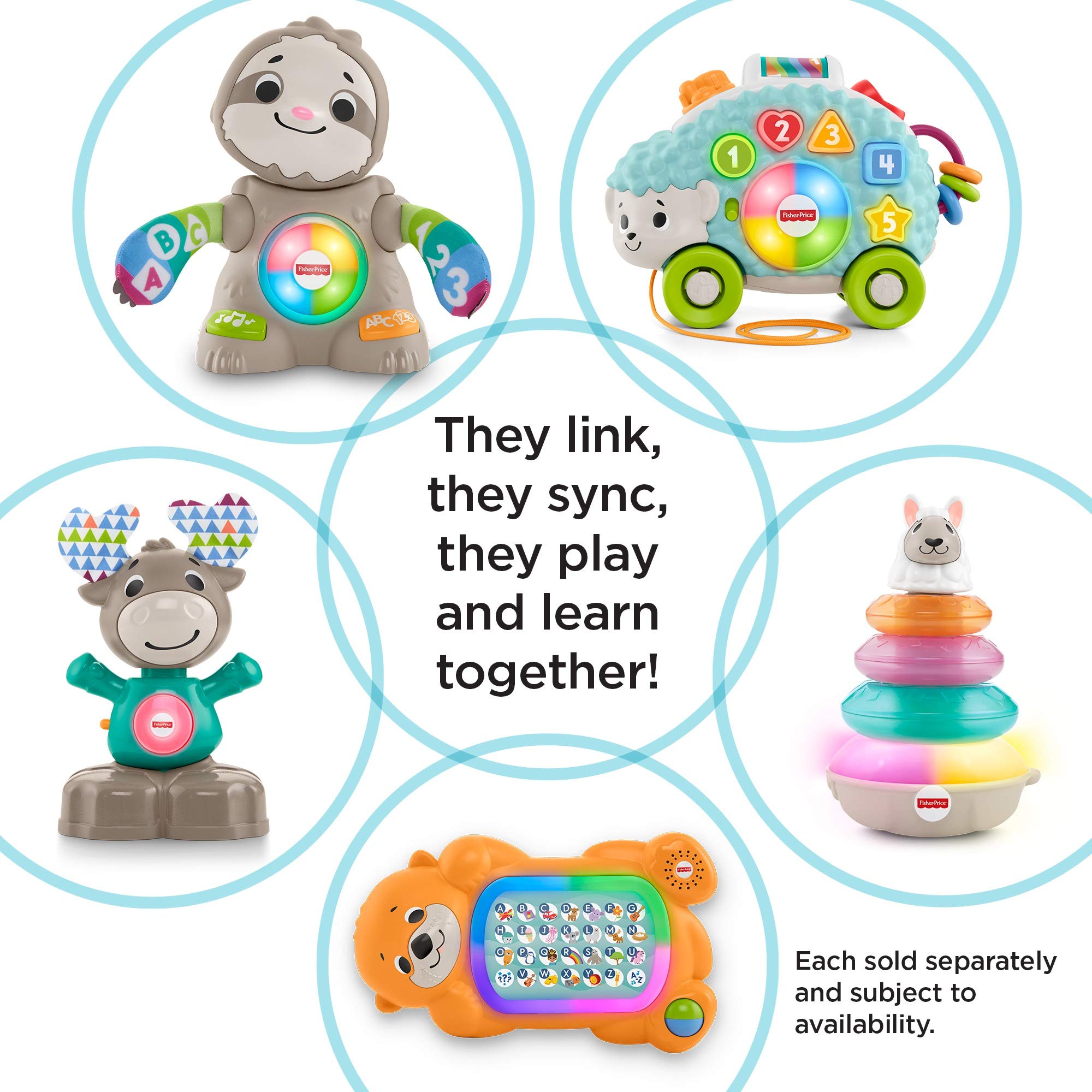 Fisher-Price Linkimals A to Z Otter - Interactive Electronic Learning Toy for Babies 9 Months & Up - Orange - Alphabet & Number Educational Play for Toddlers at Home or Daycare