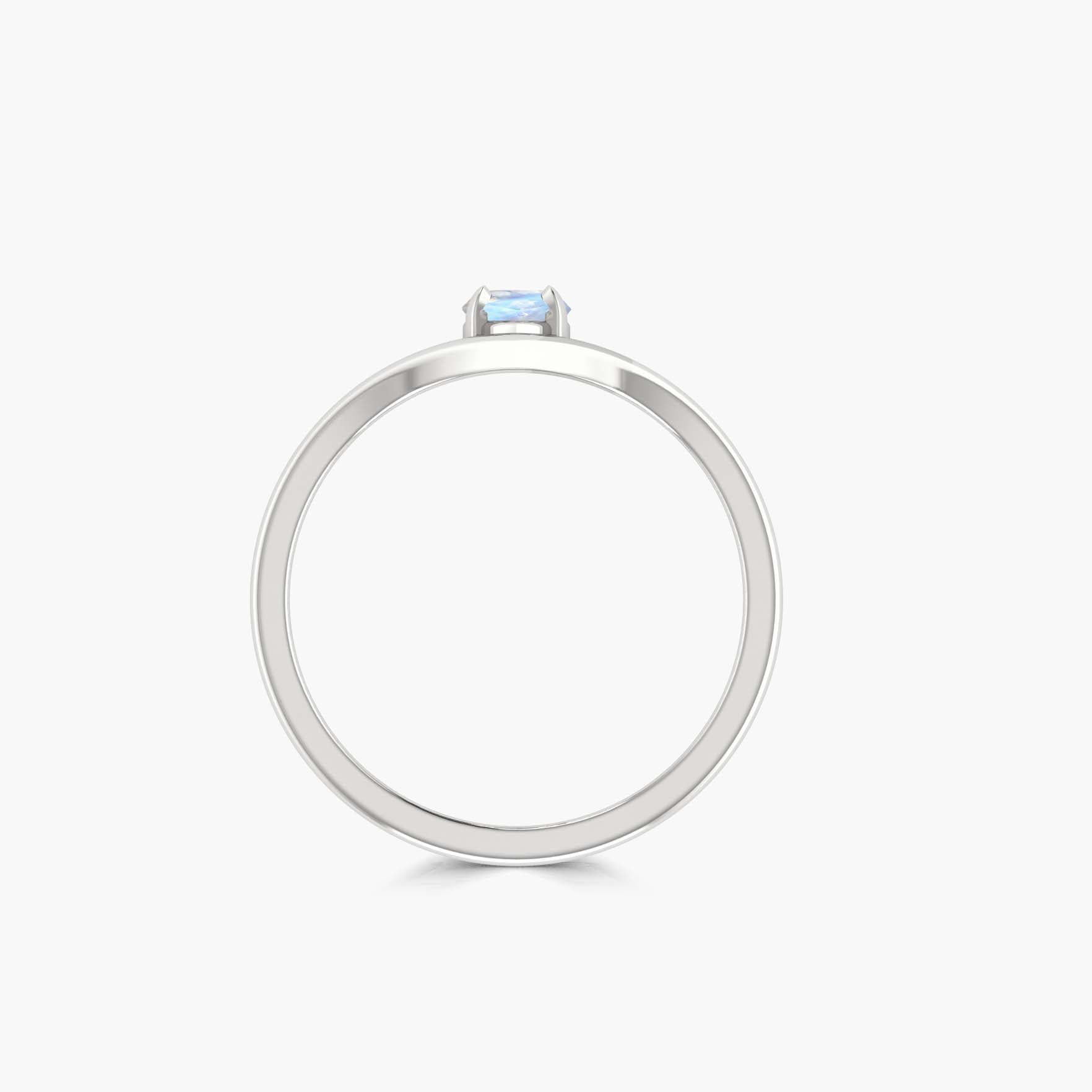 Stunning Marquise Cut White Rainbow Moonstone Ring - Elegant Jewelry for Women, Perfect for Weddings, Engagements & Special Occasions