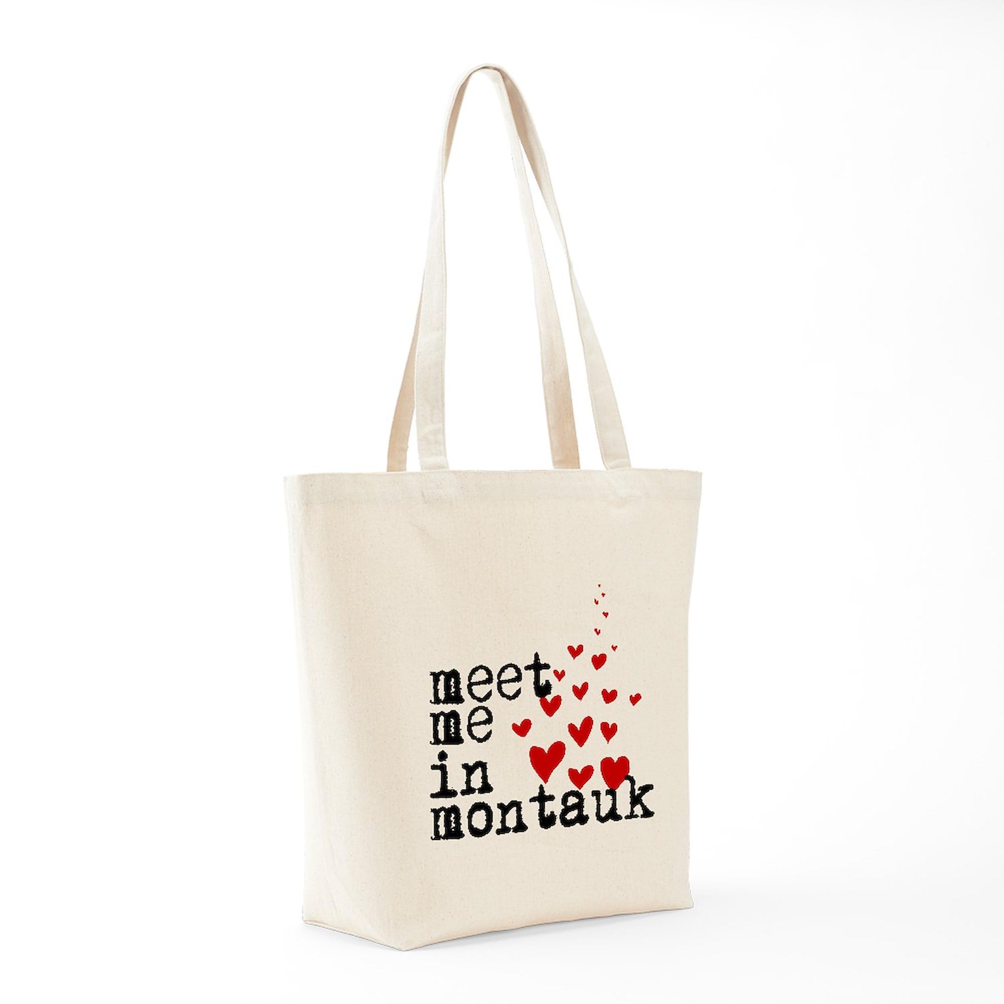 Meet Me In Montauk Tote Bag - Natural Canvas Reusable Shopping Bag for Beach, Groceries & Daily Use | Eco-Friendly Cotton Tote with Stylish Design