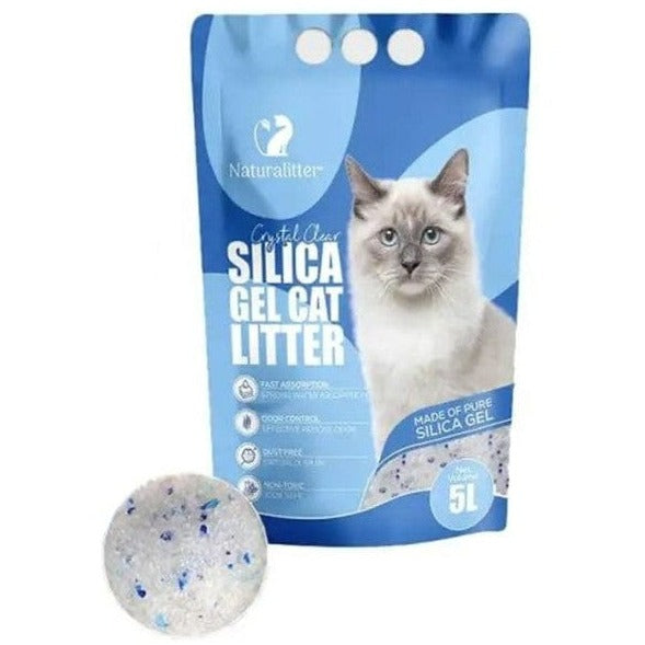 Premium Crystal Clear Silica Gel Cat Litter - Odor Control, Low Dust, Non-Tracking | Ideal for Multi-Cat Homes & Small Apartments