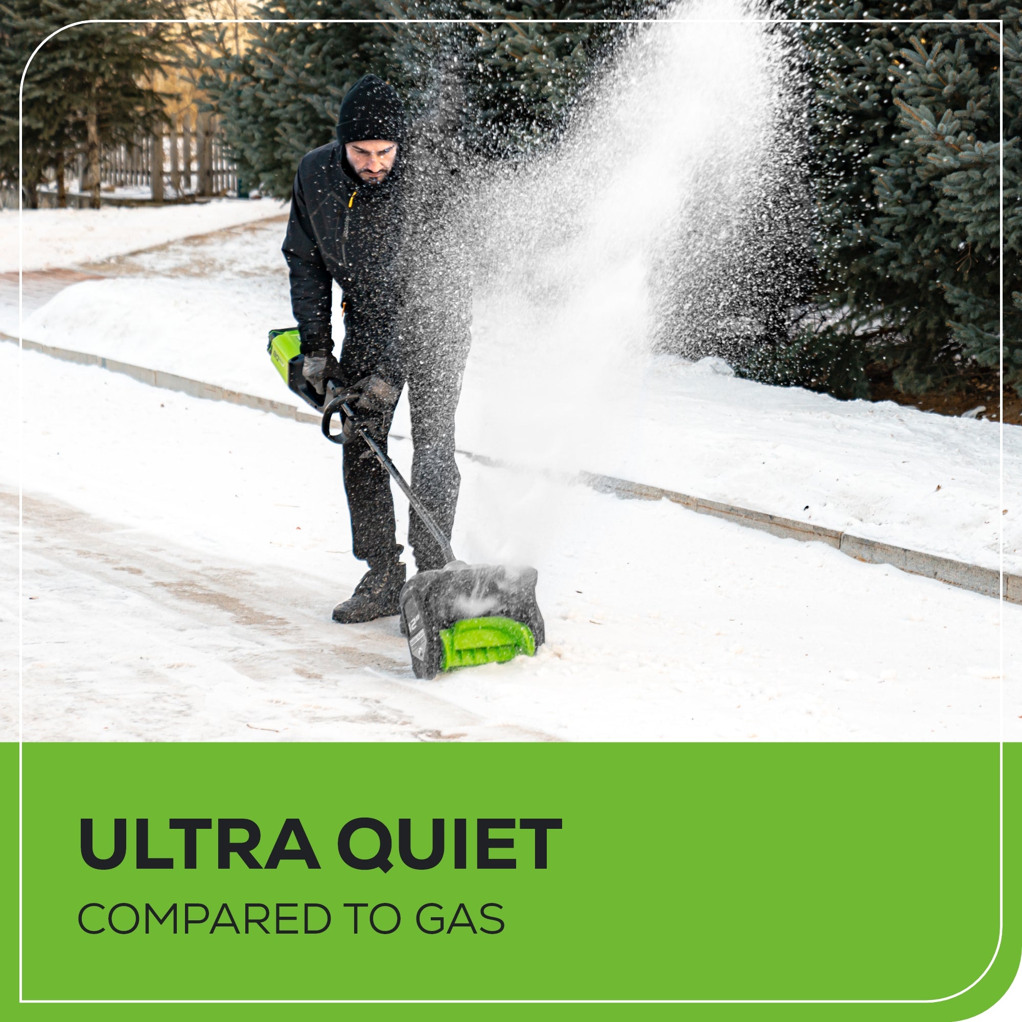 80V 12-Inch Cordless Battery Snow Shovel with 2.0Ah Battery & Charger - Lightweight Electric Snow Removal for Driveways, Sidewalks & Stairs