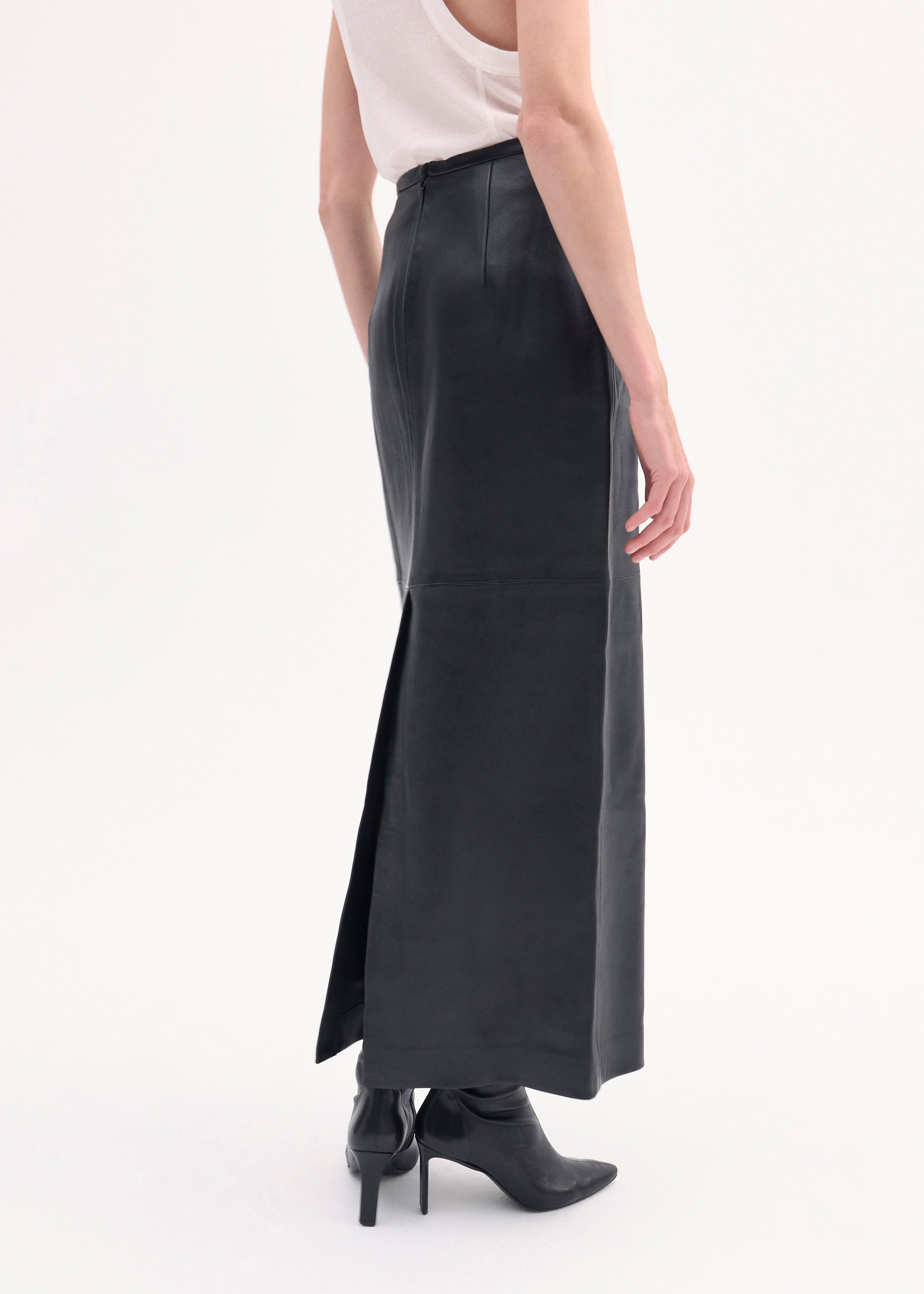 Stylish Black Leather Full-Length Pencil Skirt for Women | Office Wear, Evening Outfits & Formal Occasions