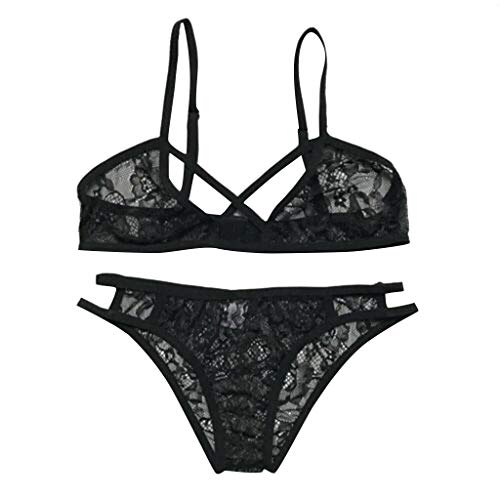 Sexy Women's Lace Lingerie Set - Spandex Underwear Bra & Panties Boxed Briefs for Sleepwear & Romantic Nights | Comfortable Stretch Fabric for Everyday Wear