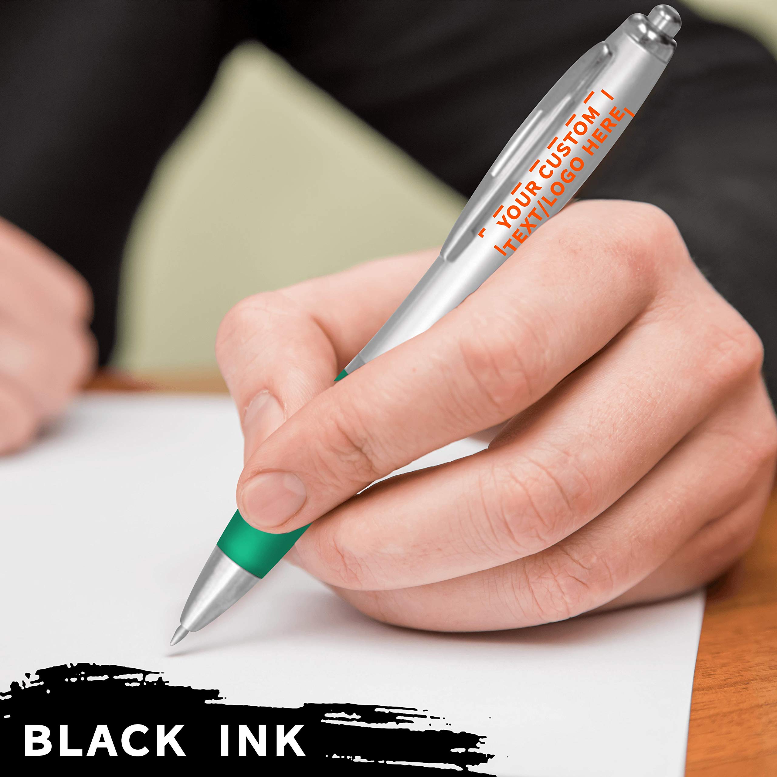 Custom Colored Grip Gel Pens - 100-Piece Bulk Pack with Personalized Options - Smooth Writing for Office, School & Business Use - Perfect for Tradeshows, Events & Giveaways - Green Gel Pen Set - Ideal for Note Taking, Journaling & Promotional Gifts