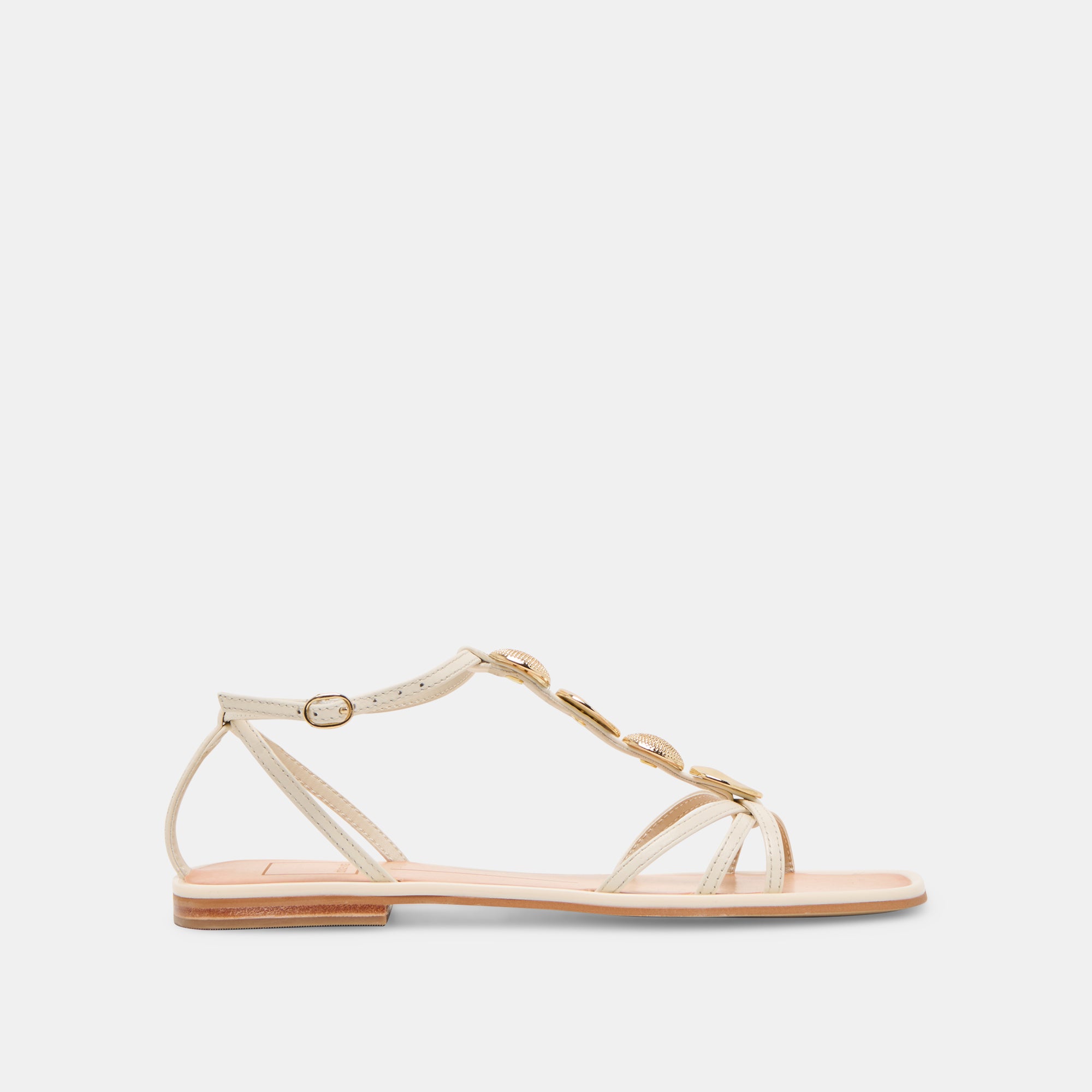 FAUN Women's Off-White Leather Sandals - Comfortable Casual Summer Shoes for Beach, Vacation & Everyday Wear