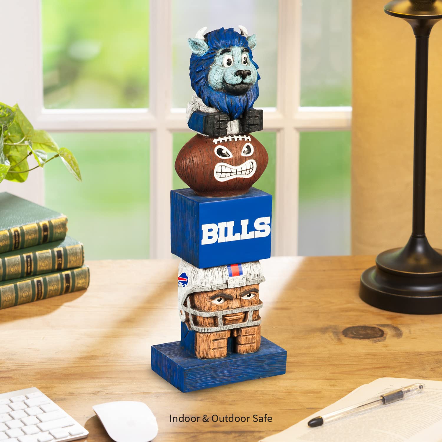 Buffalo Bills Team Garden Statue - NFL Football Fan Decor for Outdoor & Indoor Use - Perfect for Game Day, Man Cave, Office, or Backyard