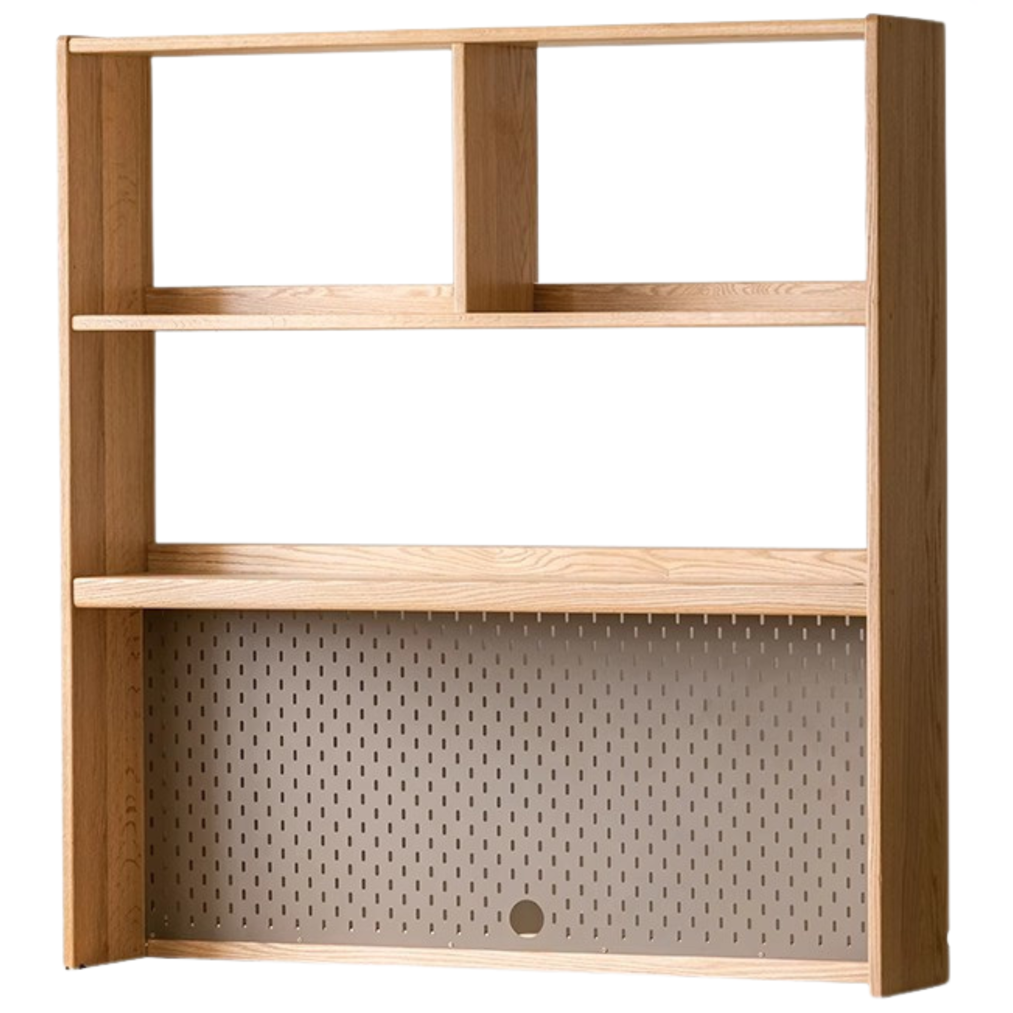 Solid Wood Study Desk with Shelf - Beech & Oak Wooden Writing Desk for Home Office, Study Room, or Library - Durable & Stylish Workspace Solution