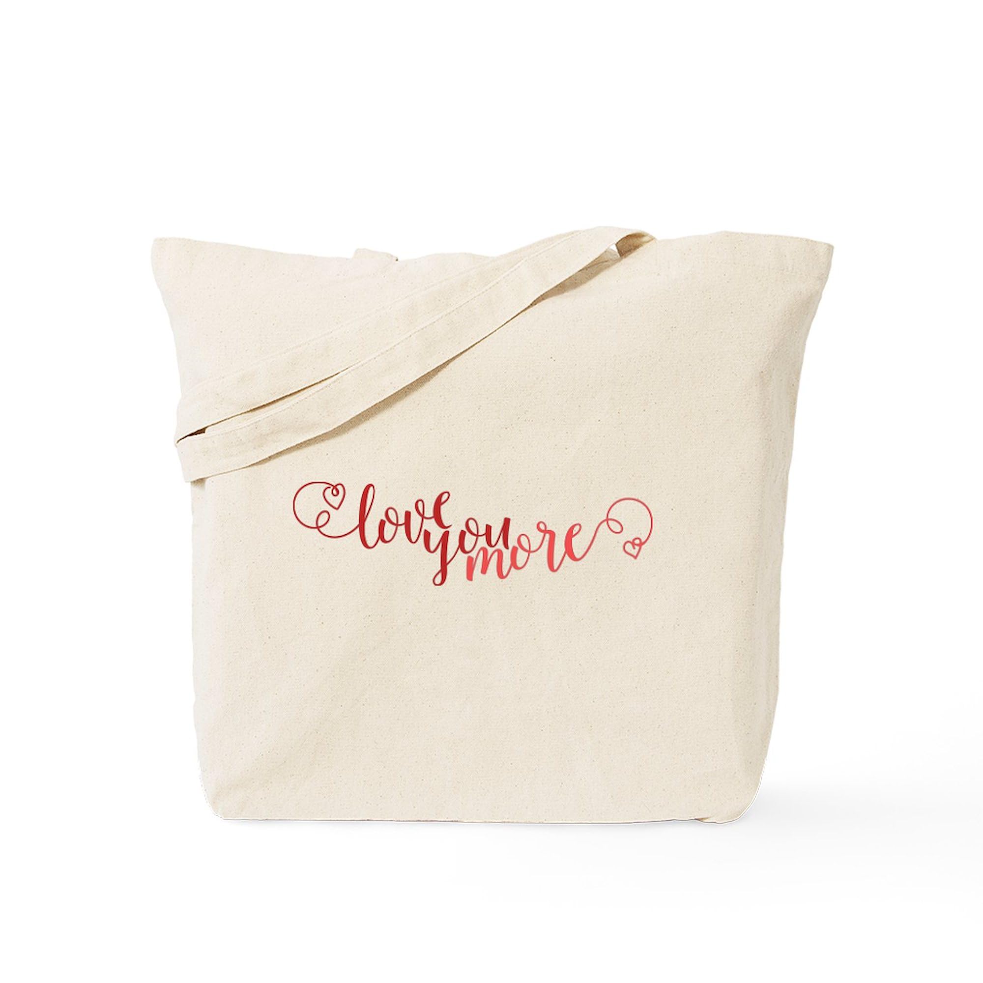 I Love You More Tote Bag - Natural Canvas Reusable Shopping Bag for Groceries, Beach & Everyday Use | Eco-Friendly Gift Idea